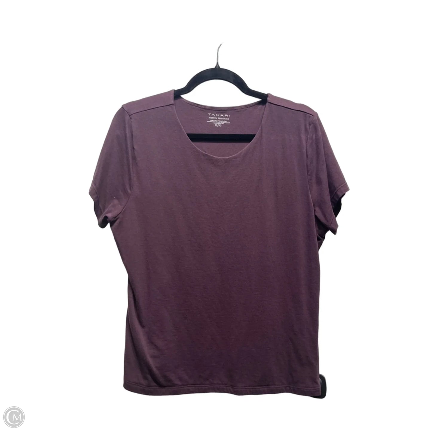 Top Short Sleeve By Tahari In Purple, Size: Xl