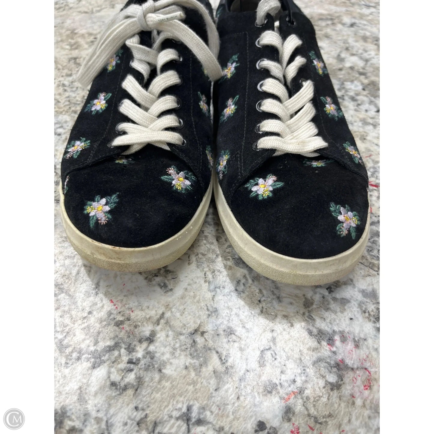 Shoes Designer By Tory Burch In Black & Yellow, Size: 8.5