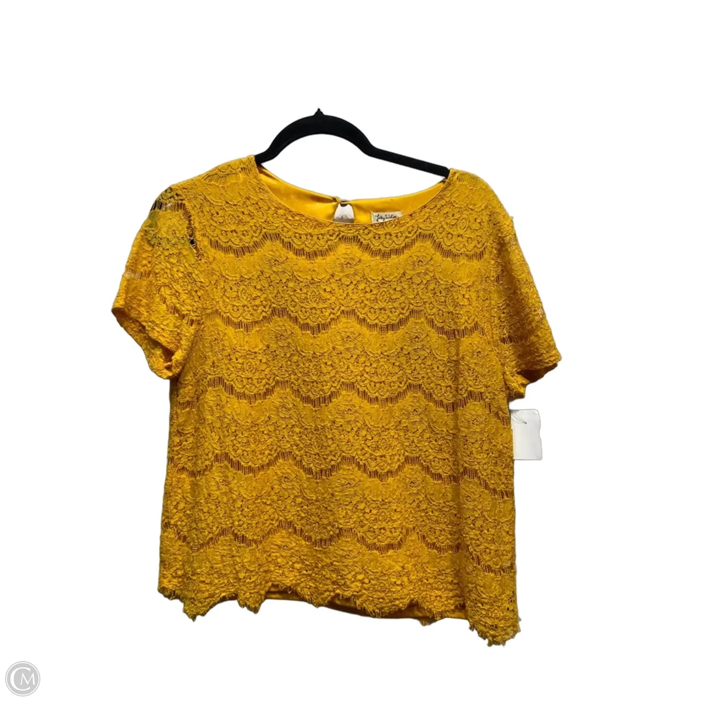 Top Short Sleeve By Lily White In Yellow, Size: L