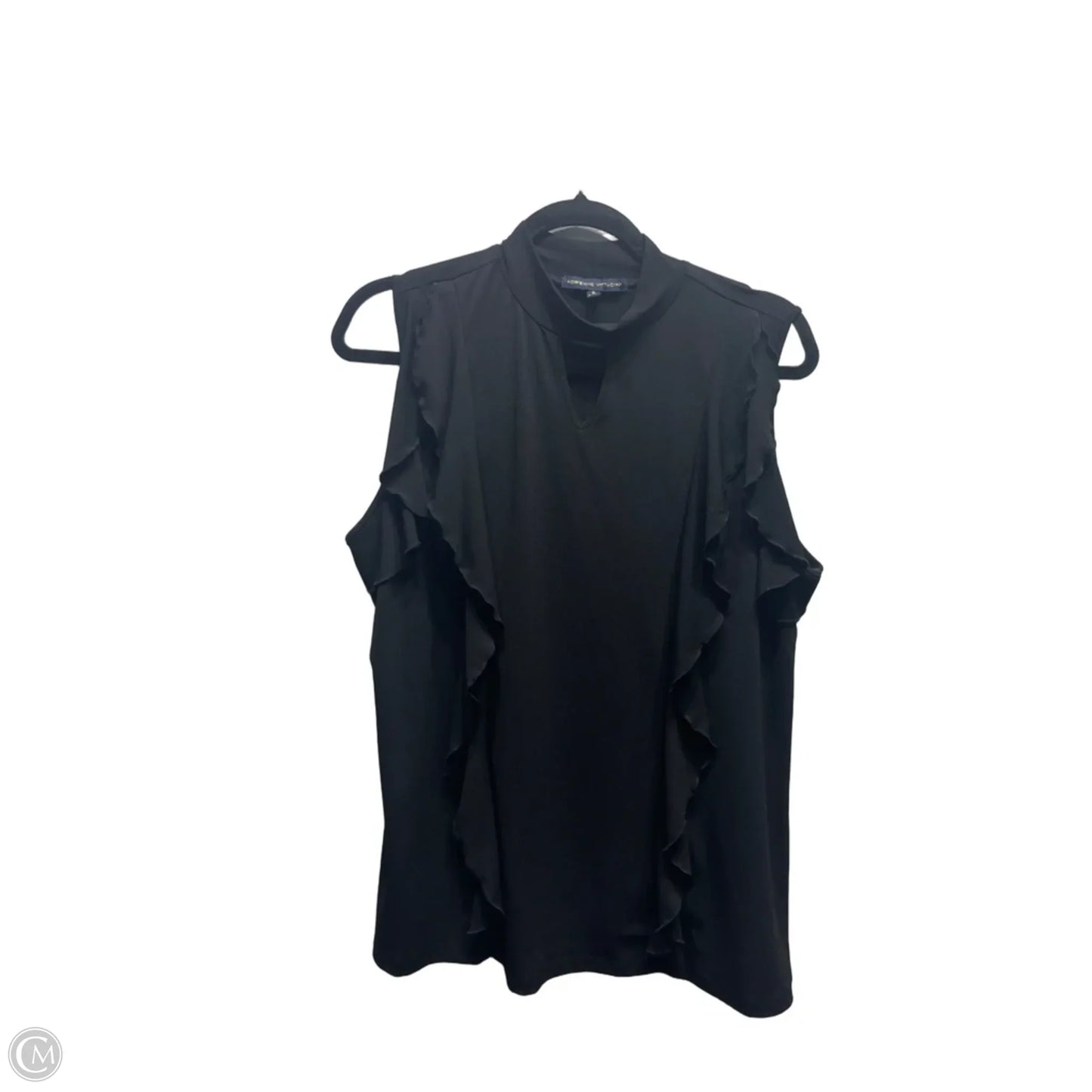 Top Short Sleeve By Adrienne Vittadini In Black, Size: Xl
