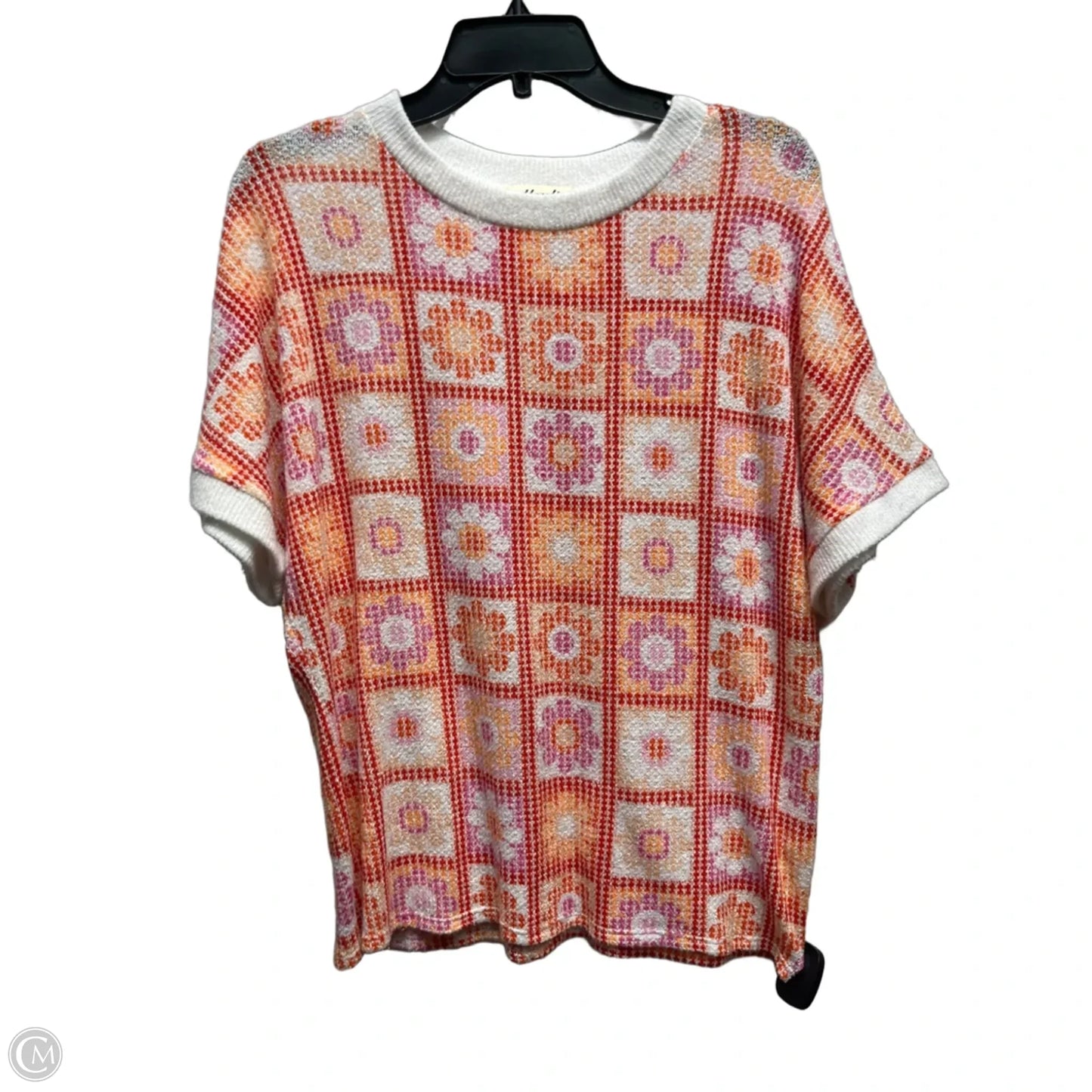 Top Short Sleeve By Haptics In Orange & Red, Size: L