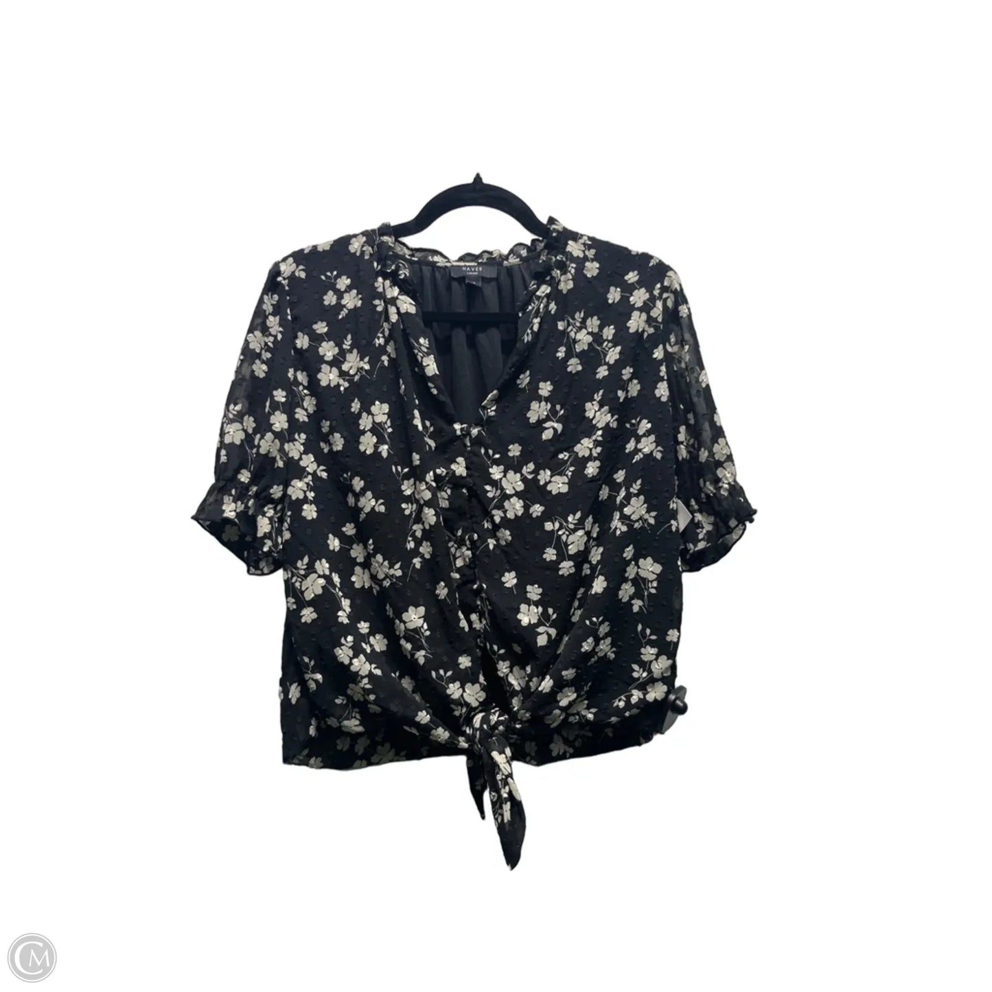 Top Short Sleeve By Clothes Mentor In Black & White, Size: L
