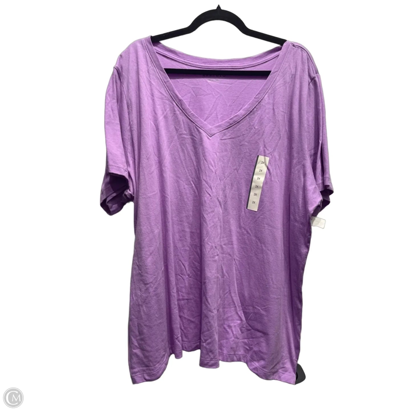 Top Short Sleeve Basic By Ava & Viv In Purple, Size: 2x