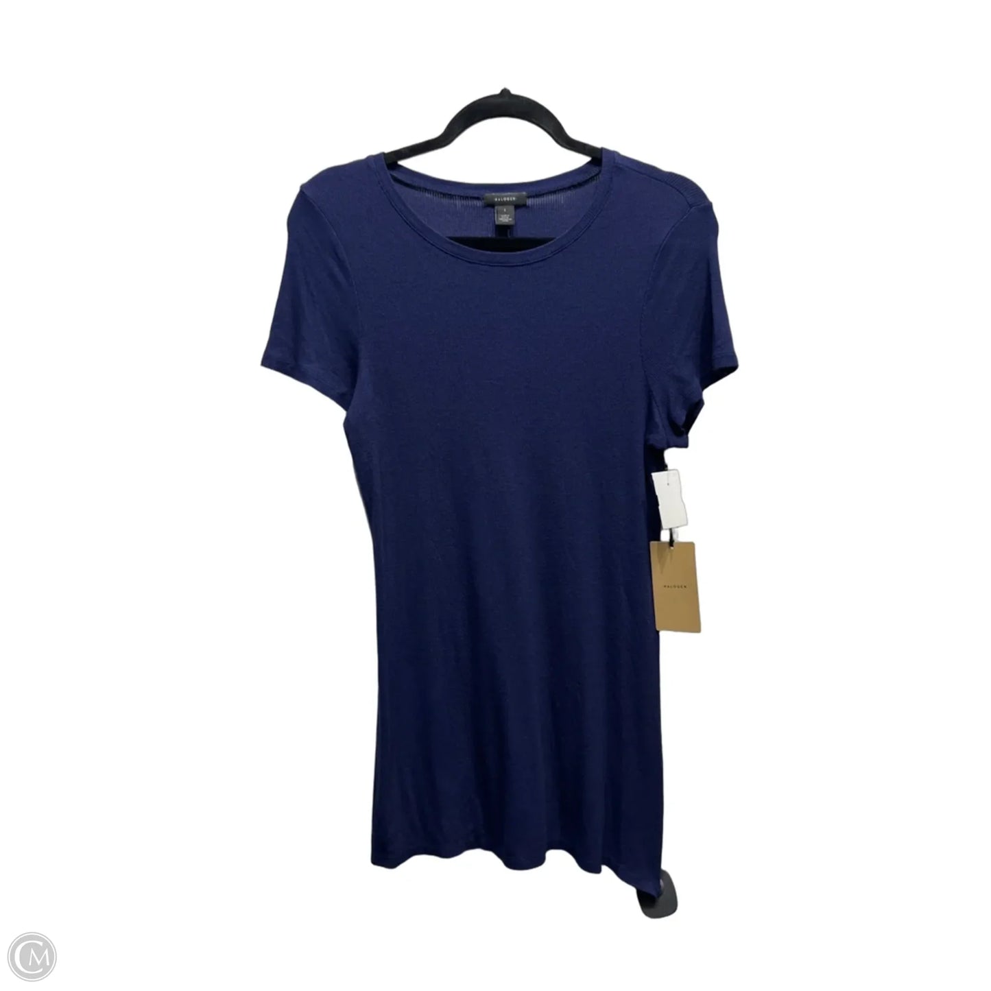 Top Short Sleeve By Halogen In Blue, Size: L