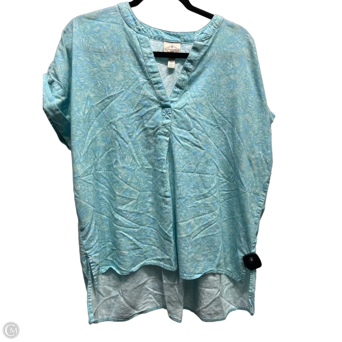 Top Short Sleeve By St Johns Bay In Blue & White, Size: L