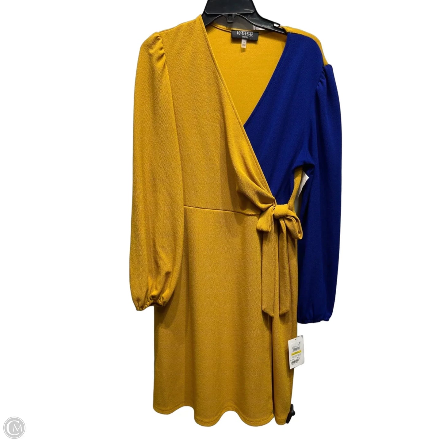 Dress Work By Kasper In Blue & Yellow, Size: M