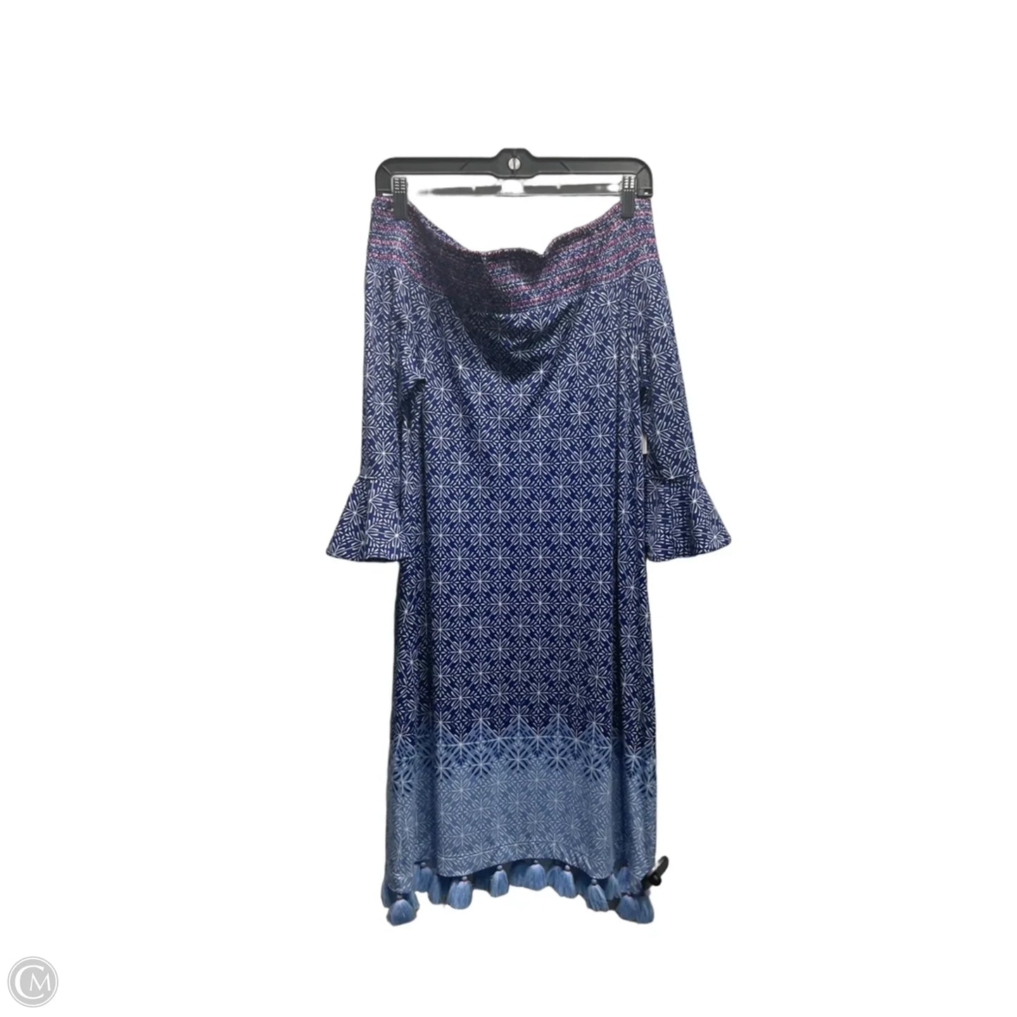 Dress Casual Short By Cabana Life In Blue & White, Size: M