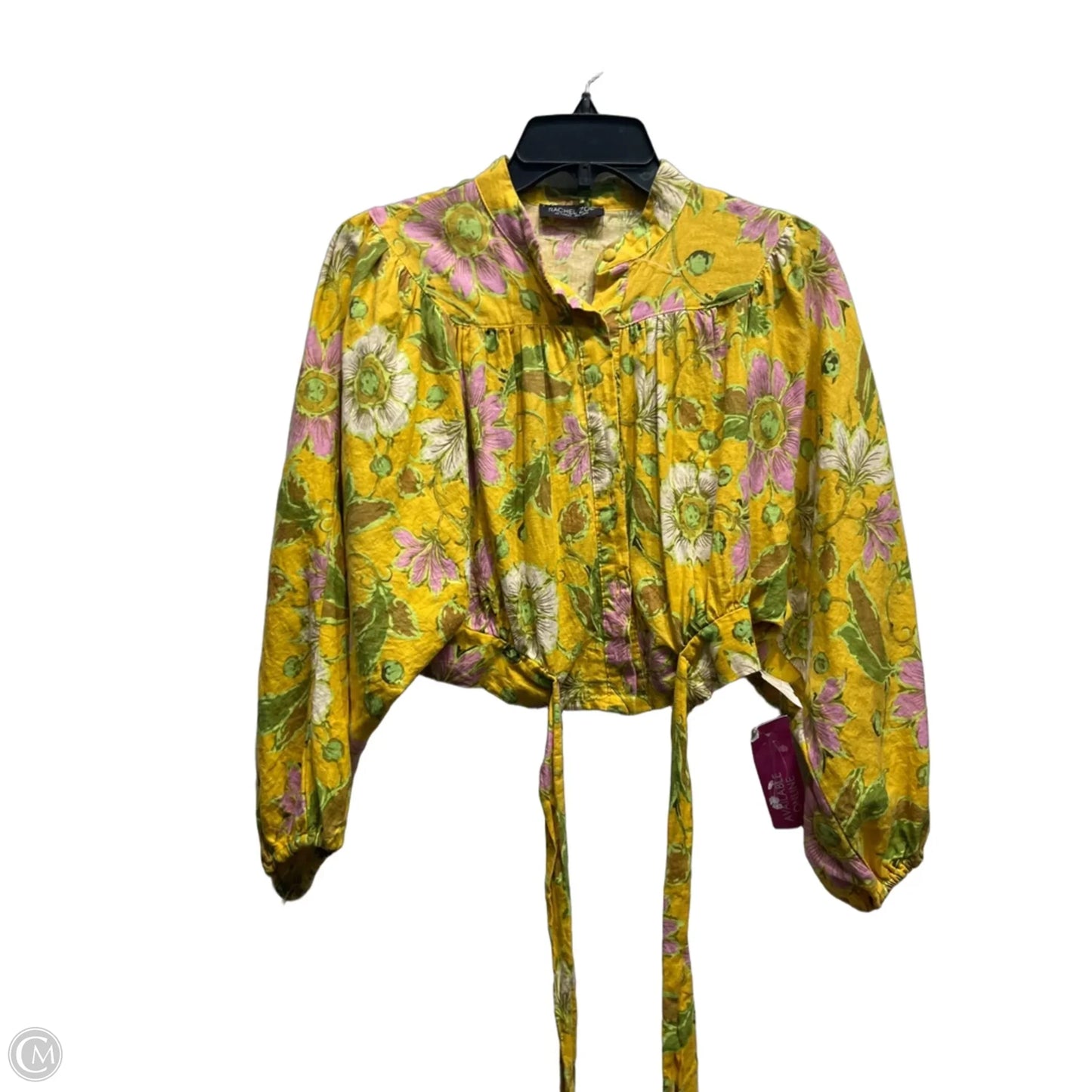 Top Long Sleeve By Rachel Zoe In Pink & Yellow, Size: S