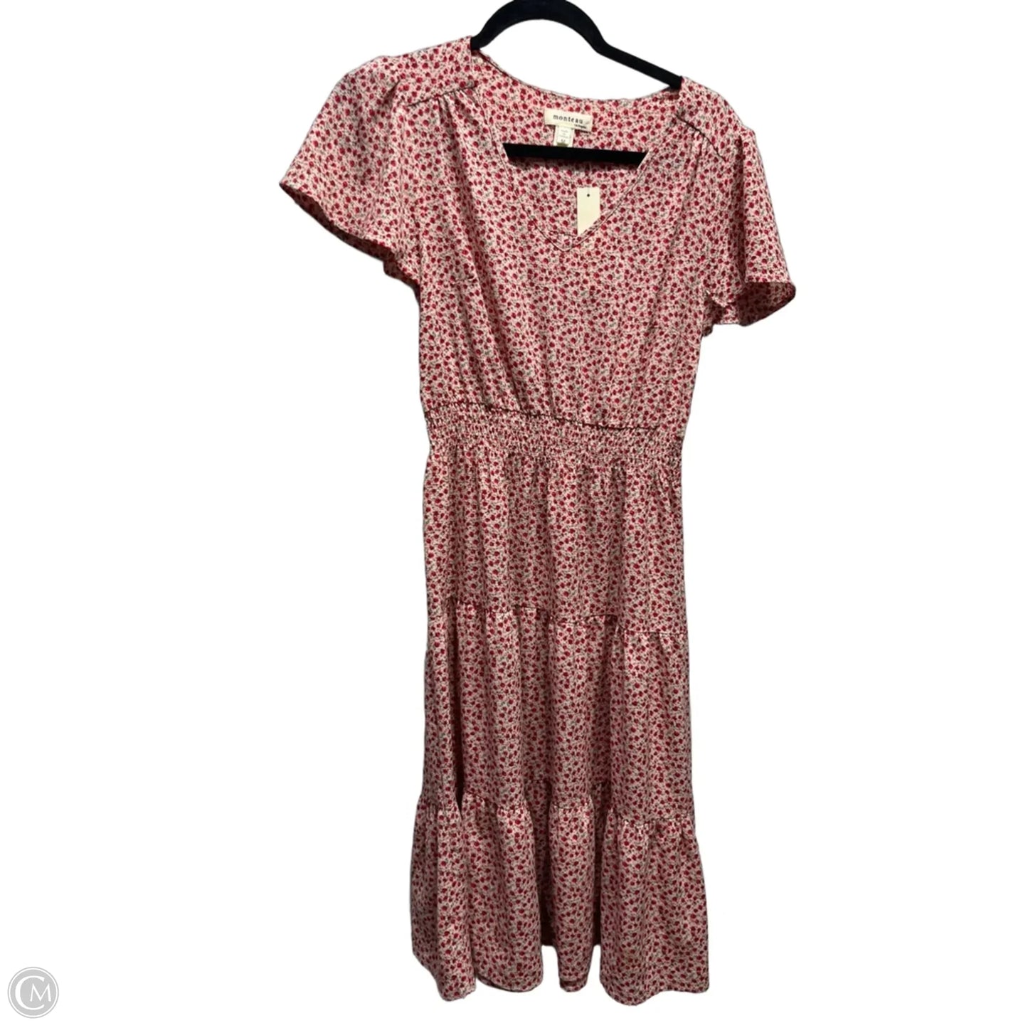Dress Casual Short By Monteau In Red & White, Size: M