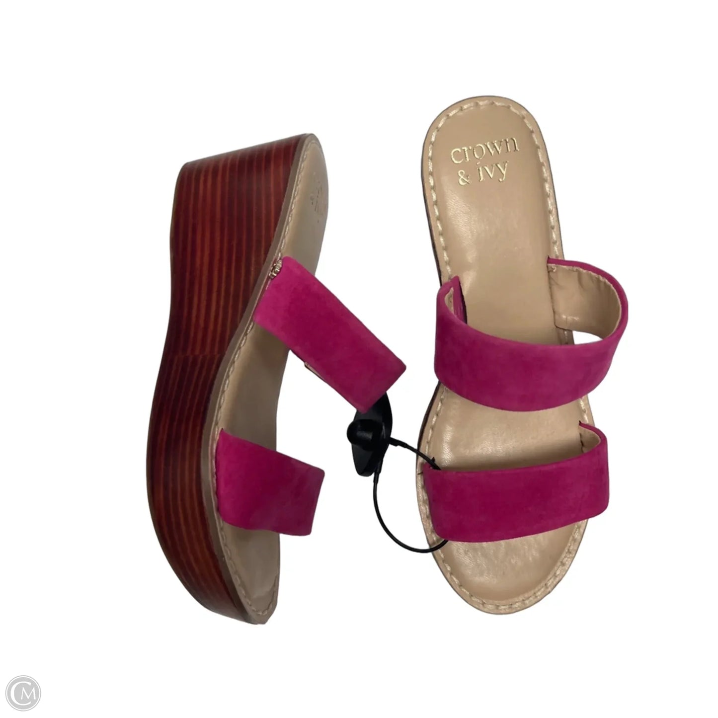 Sandals Heels Wedge By Crown And Ivy In Pink, Size: 7.5