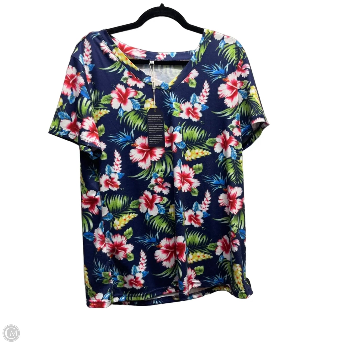 Top Short Sleeve By sampeel In Blue & Red, Size: L
