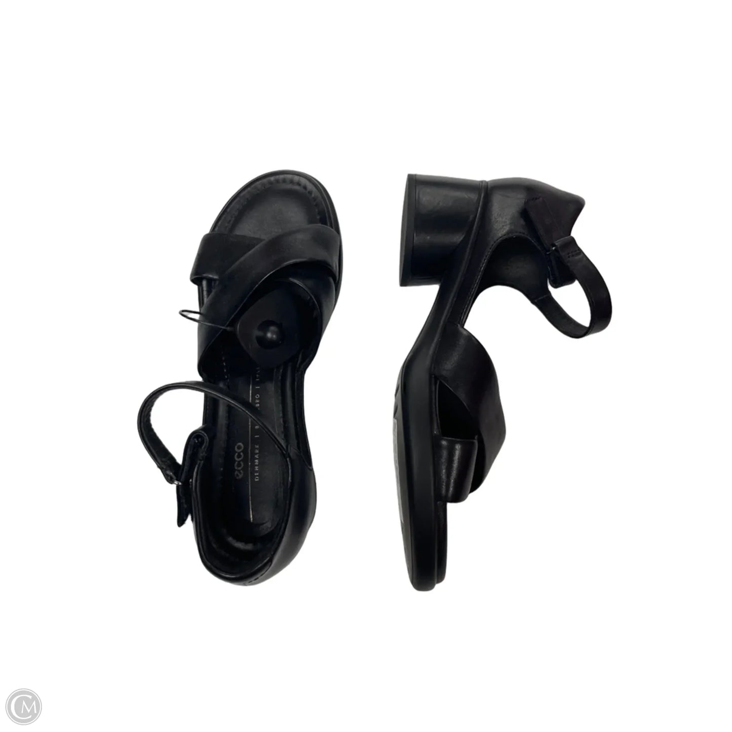 Sandals Heels Block By Ecco In Black, Size: 7.5