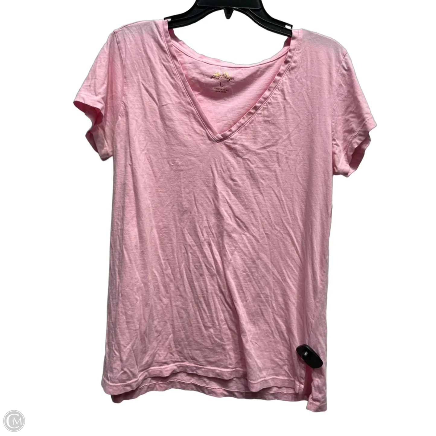 Top Short Sleeve Designer By Lilly Pulitzer In Pink, Size: L
