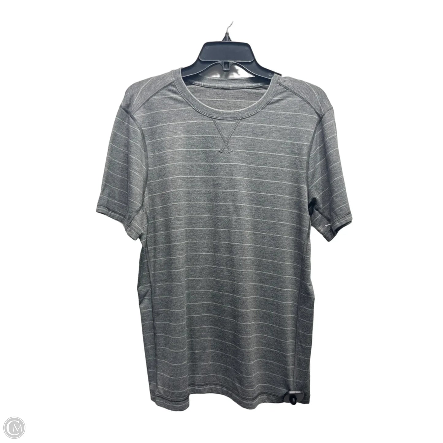 Athletic Top Short Sleeve By Lululemon In Grey, Size: L