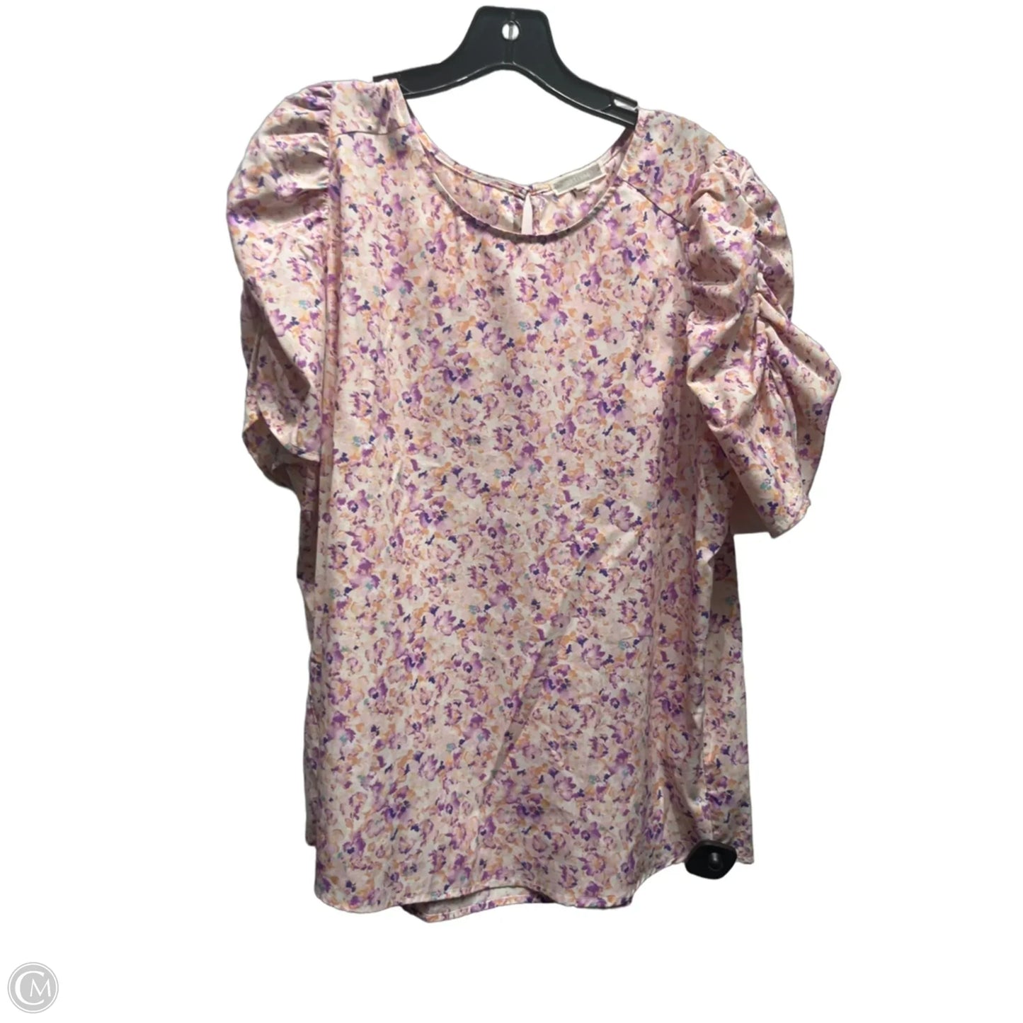Top Short Sleeve By Pleione In Blue & Purple, Size: Xl
