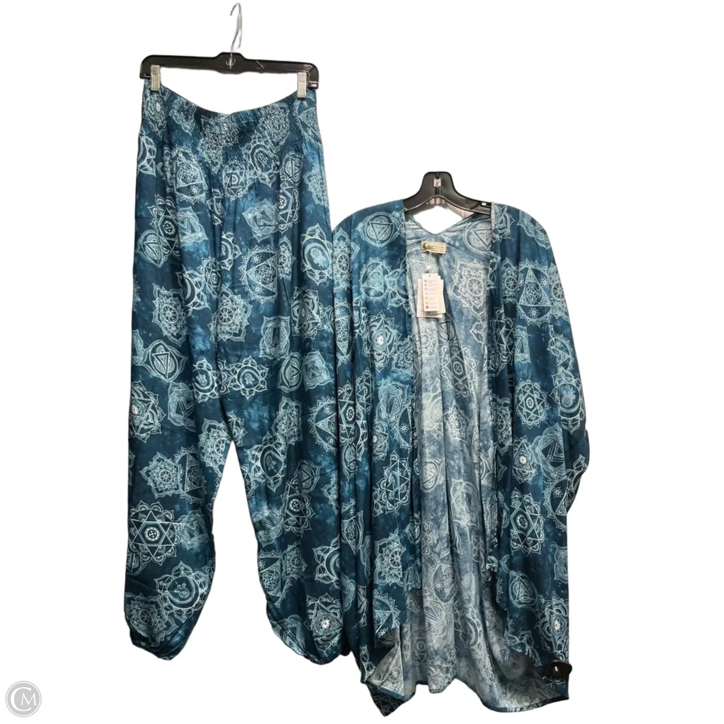 Pants Set 2pc By lotus & luna In Teal, Size: L