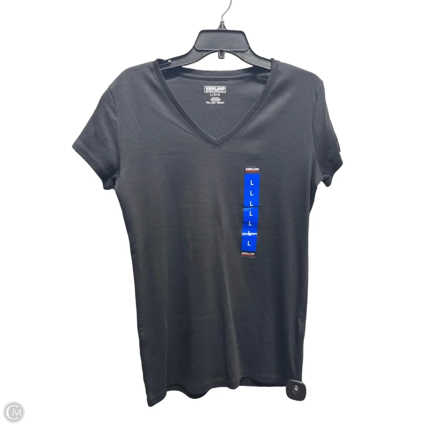 Top Short Sleeve Basic By Kirkland In Black, Size: L