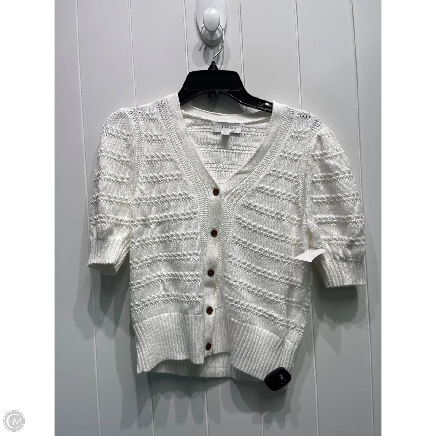 Sweater Short Sleeve By Free Assembly In White, Size: S