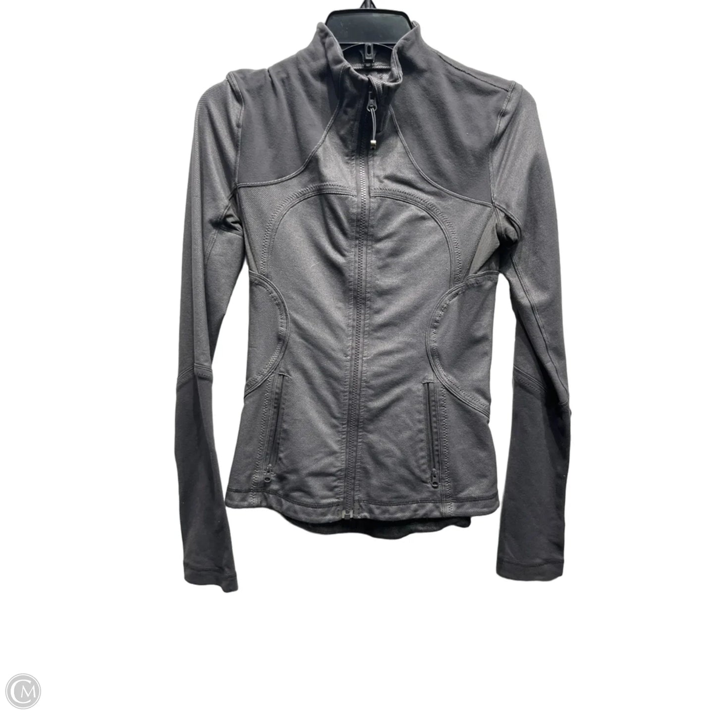 Athletic Jacket By Lululemon In Grey, Size: Xs