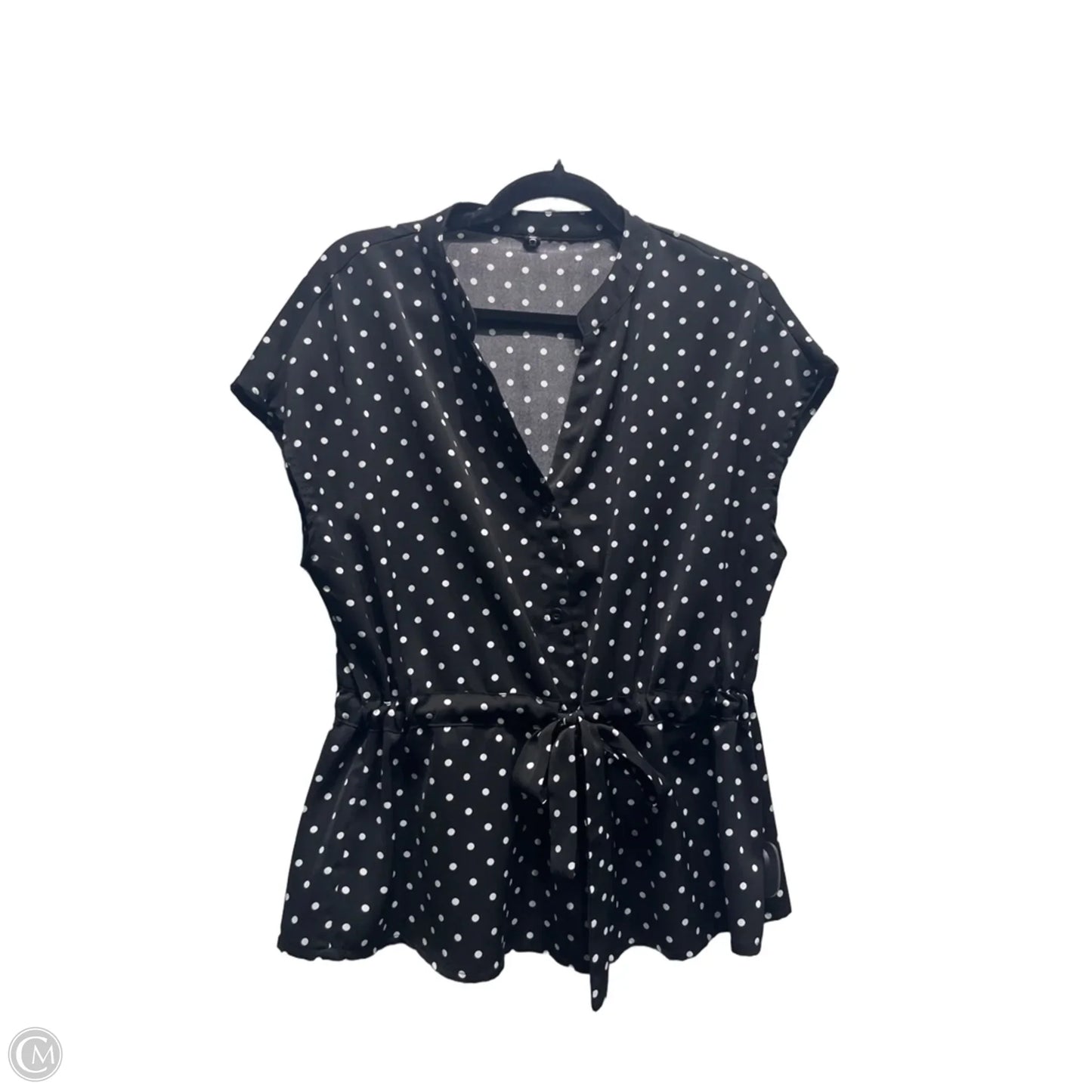 Top Short Sleeve By CICIBIRD r In Black & White, Size: L