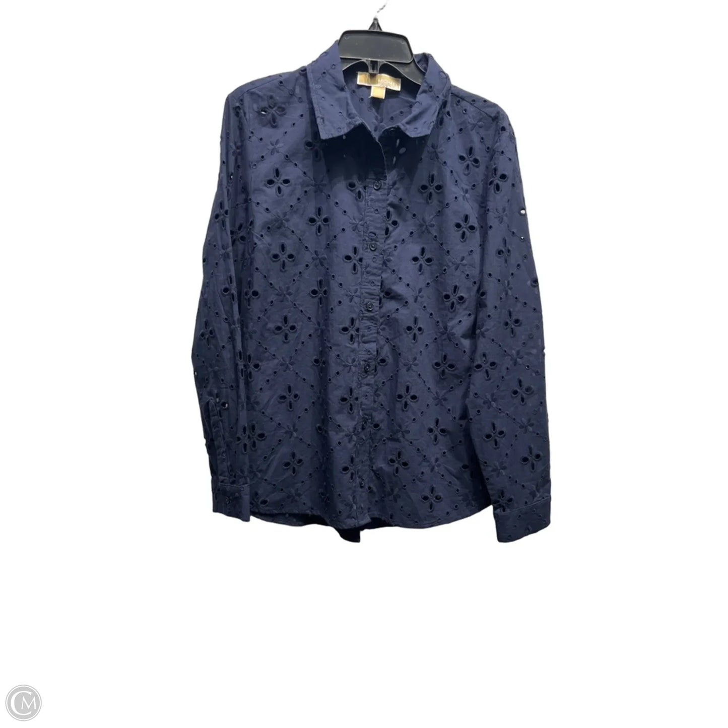 Top Long Sleeve By Michael By Michael Kors In Navy, Size: L