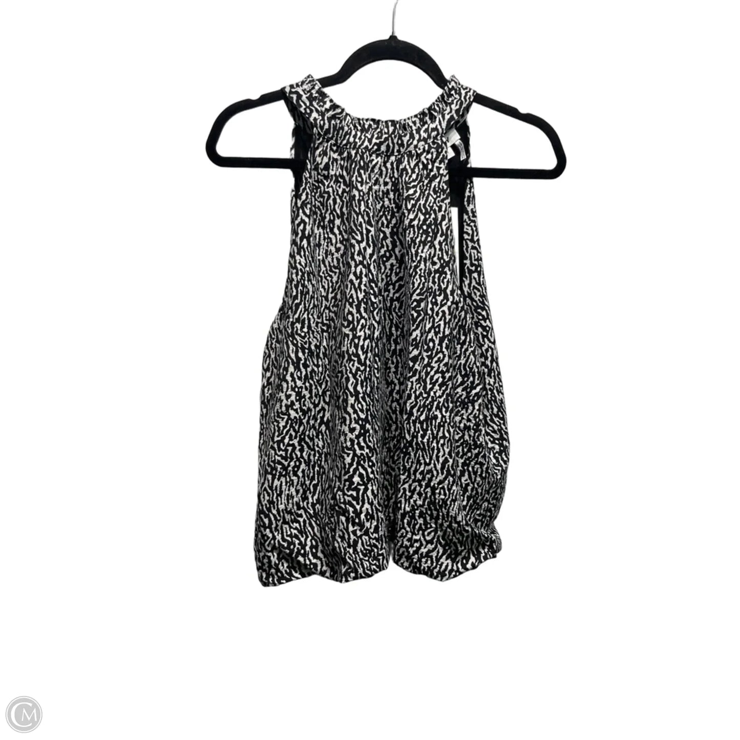 Top Sleeveless By Dkny In Black & White, Size: M