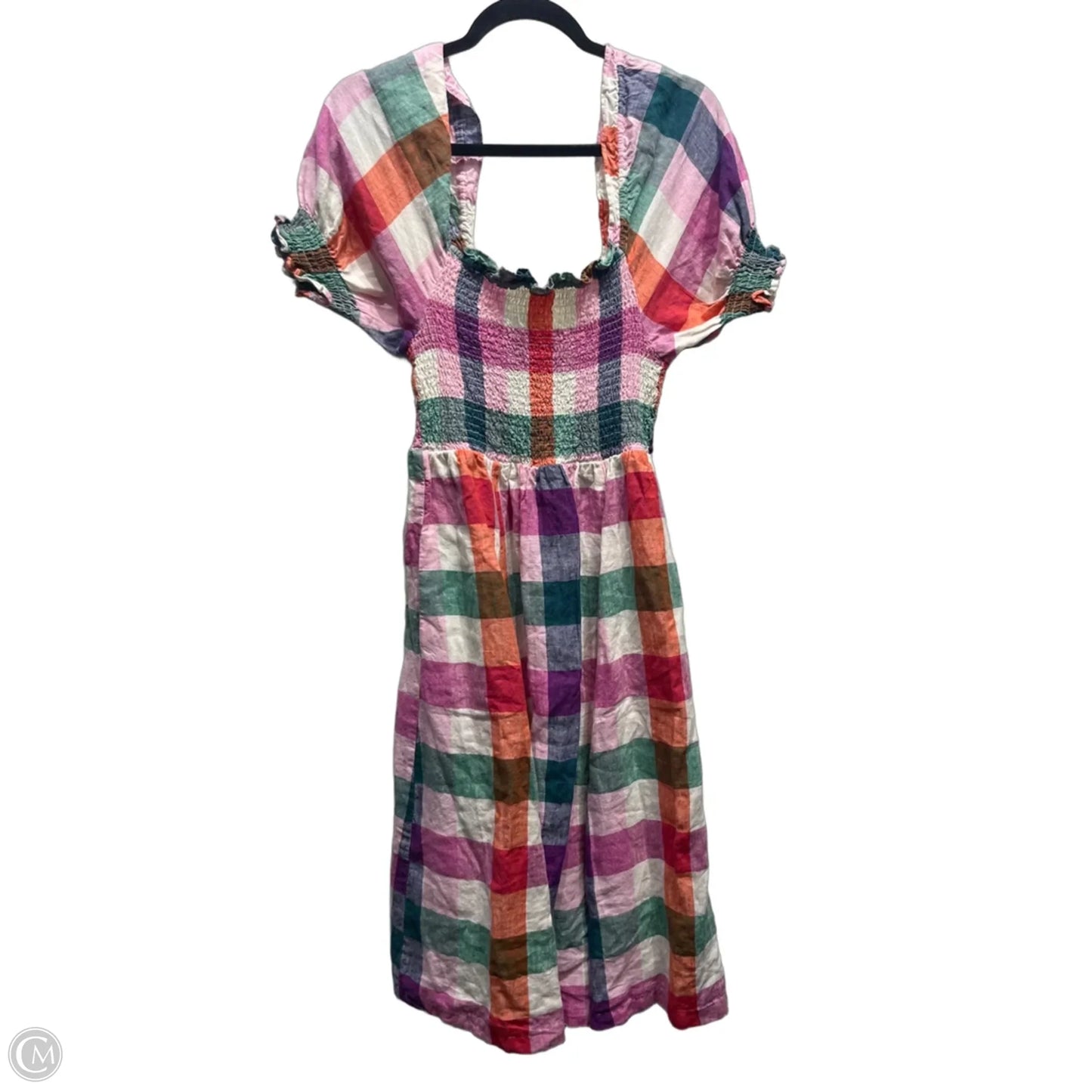 Dress Casual Midi By Boden In Green & Pink, Size: 8