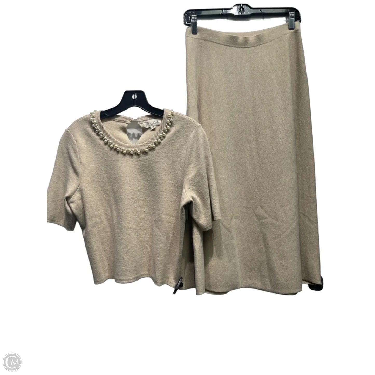 Skirt Set 2pc By Marled In Cream, Size: S