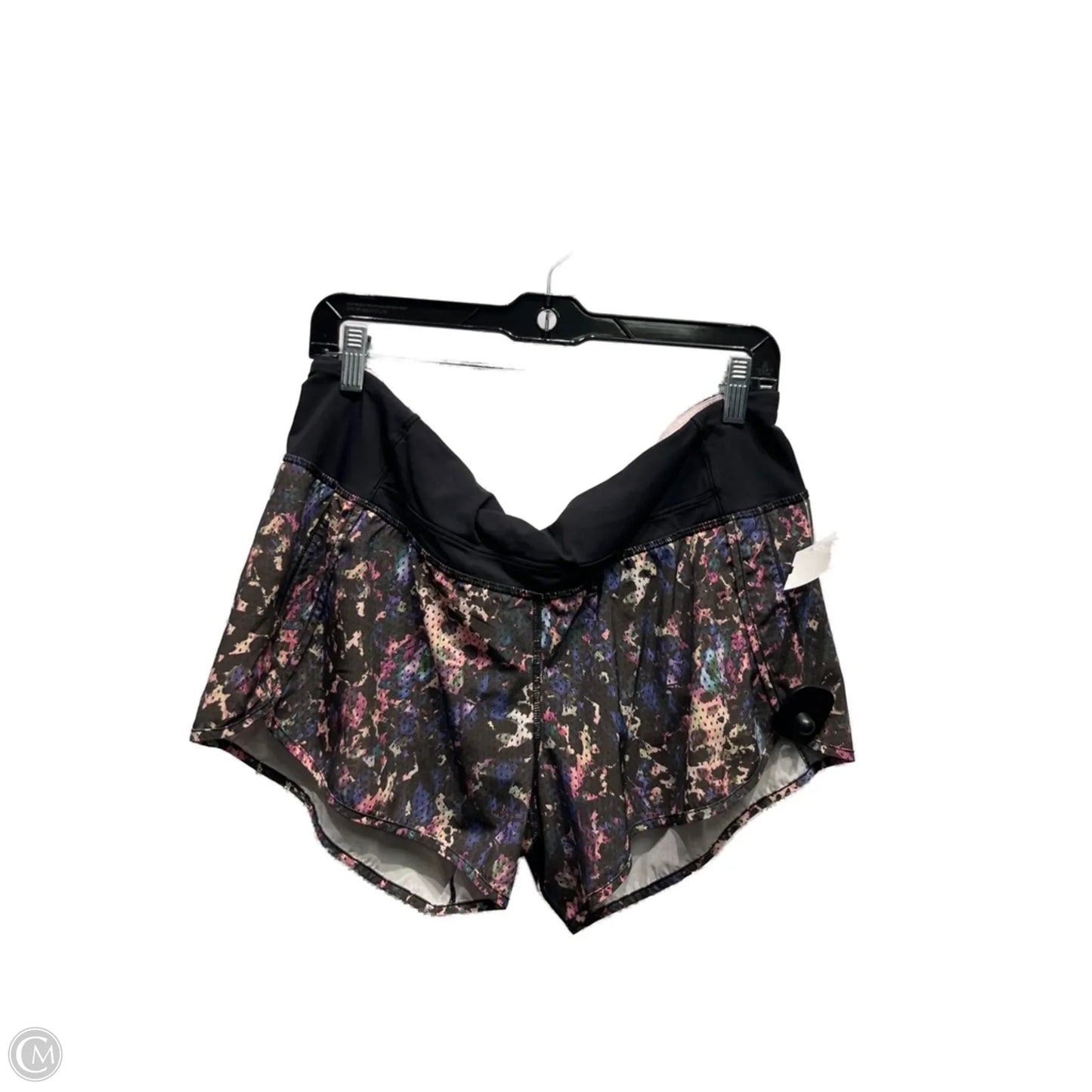 Athletic Shorts By Lululemon In Black & Purple, Size: 12