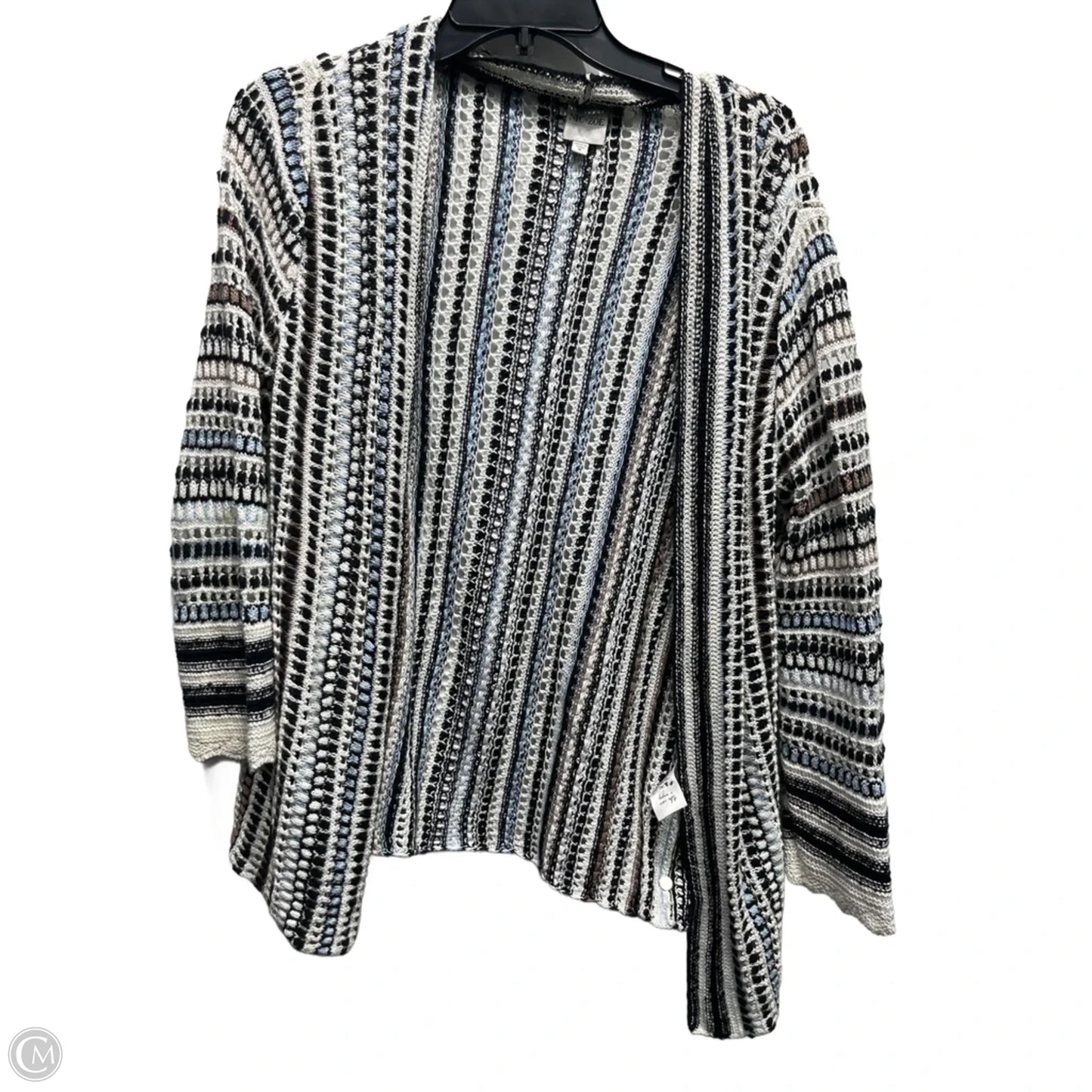 Sweater Cardigan By Nic + Zoe In Black & Blue, Size: S