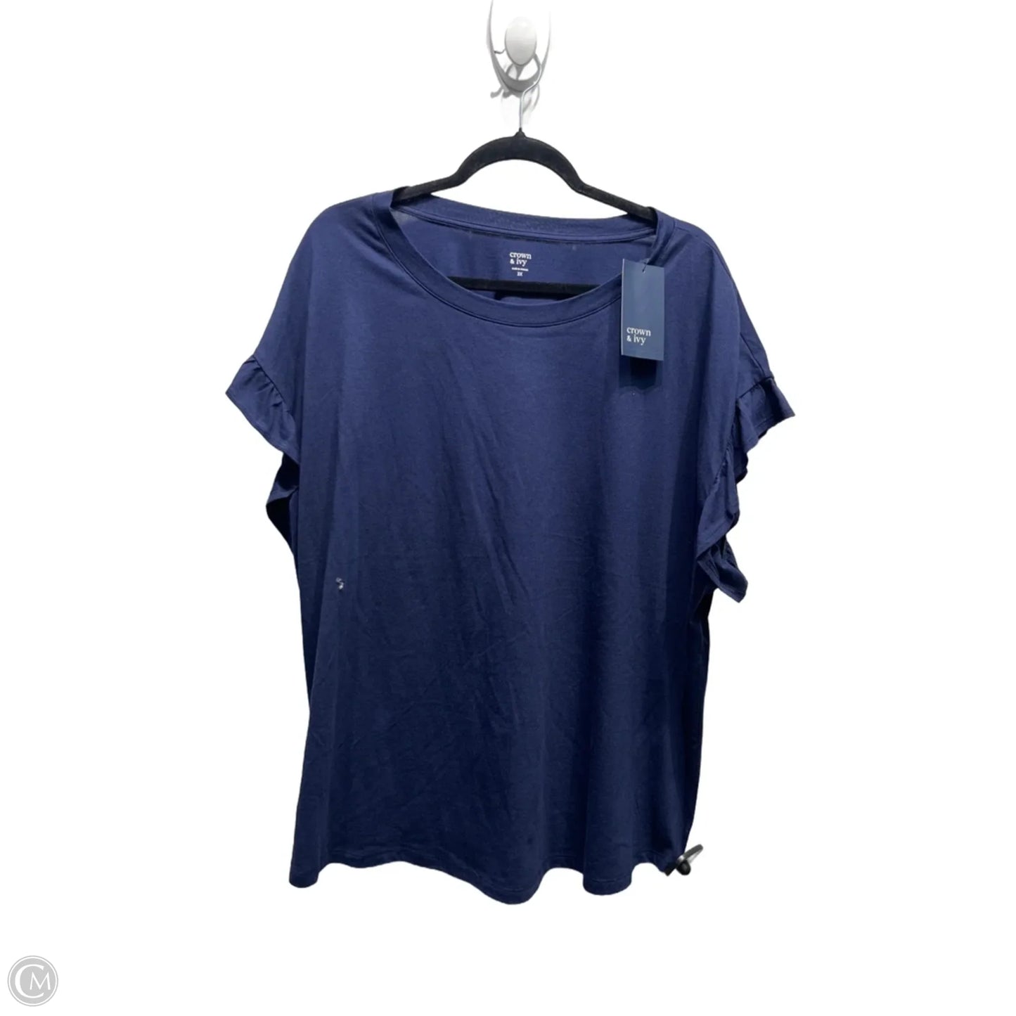 Top Short Sleeve By Crown And Ivy In Navy, Size: 3x