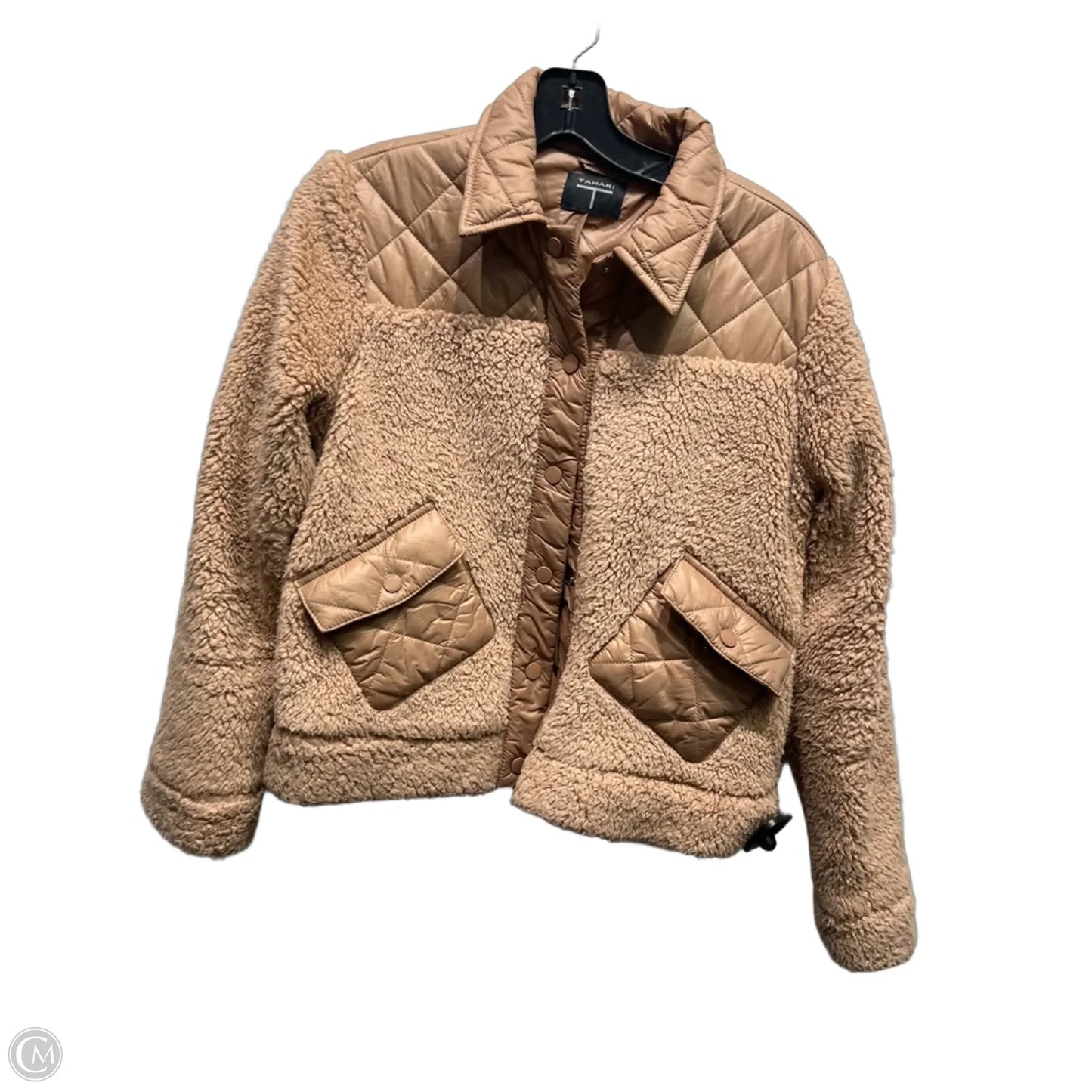 Jacket Faux Fur & Sherpa By Tahari In Tan, Size: S