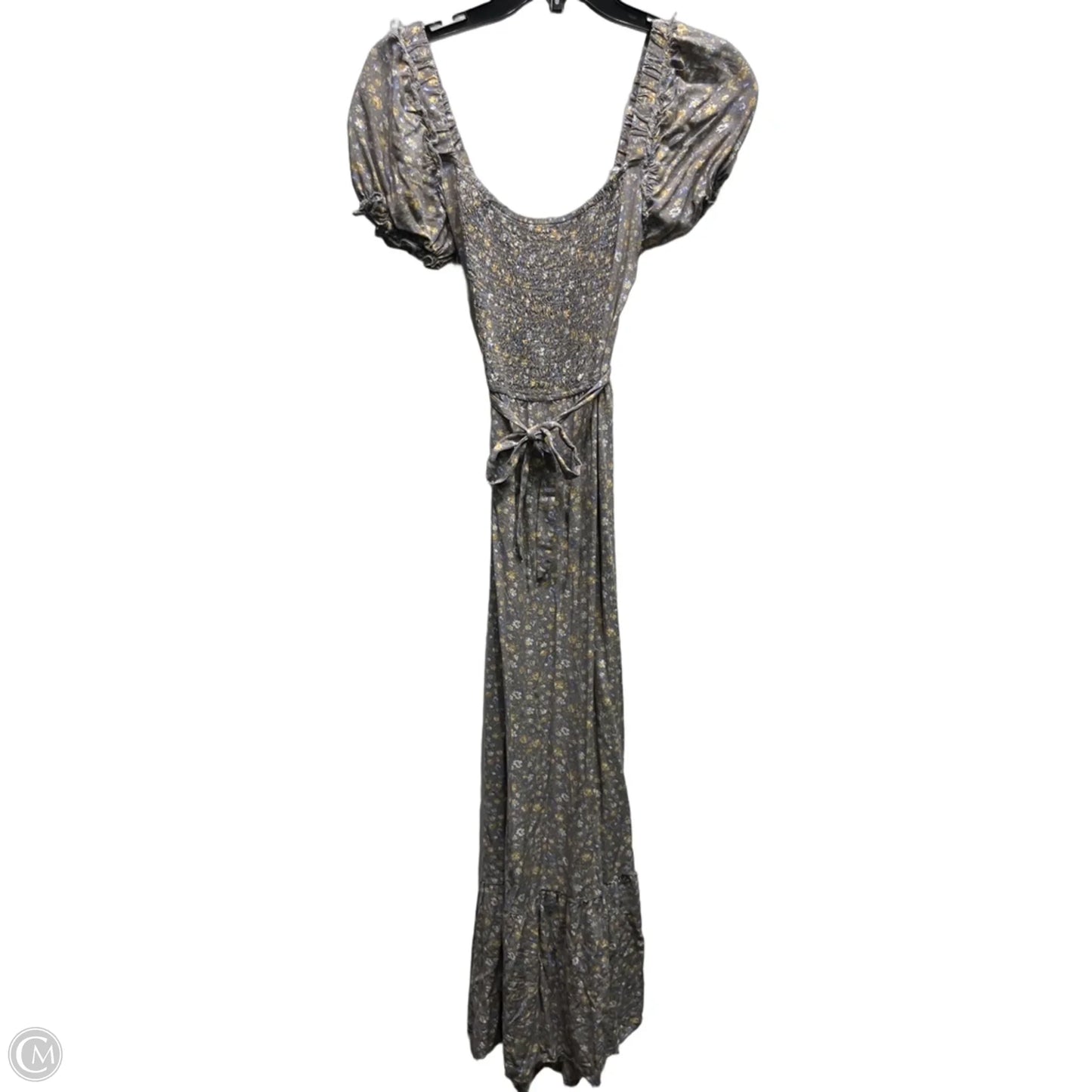 Dress Casual Maxi By SHOP NEIGHBOR In Grey & Yellow, Size: S
