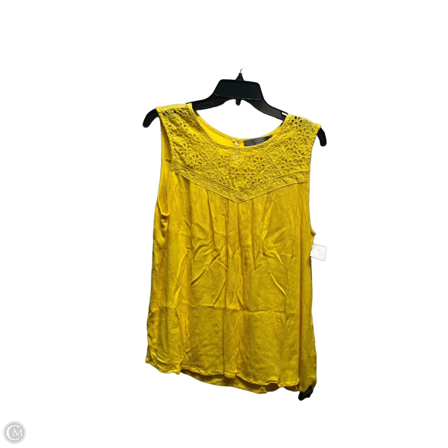 Top Sleeveless By berkley jensen In Yellow, Size: Xxl