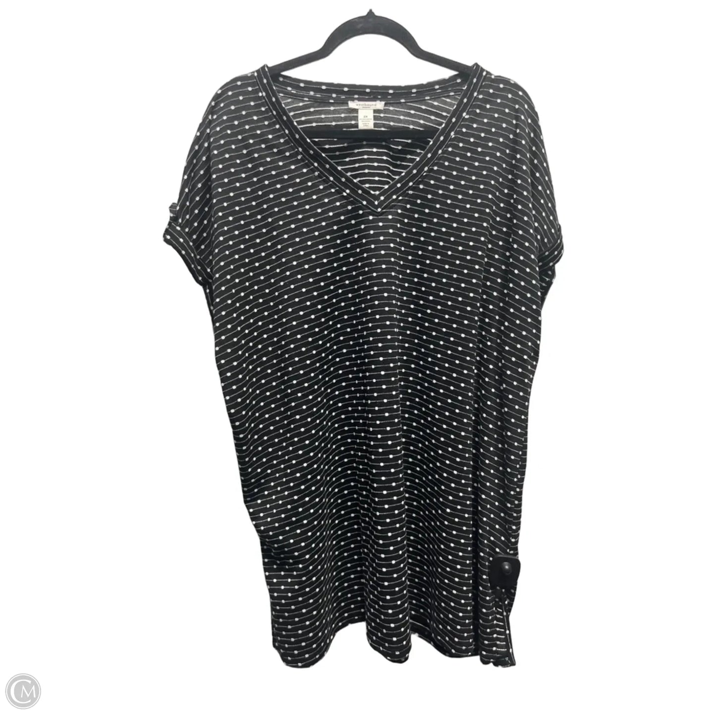 Top Short Sleeve By West Bound In Black & White, Size: 2x