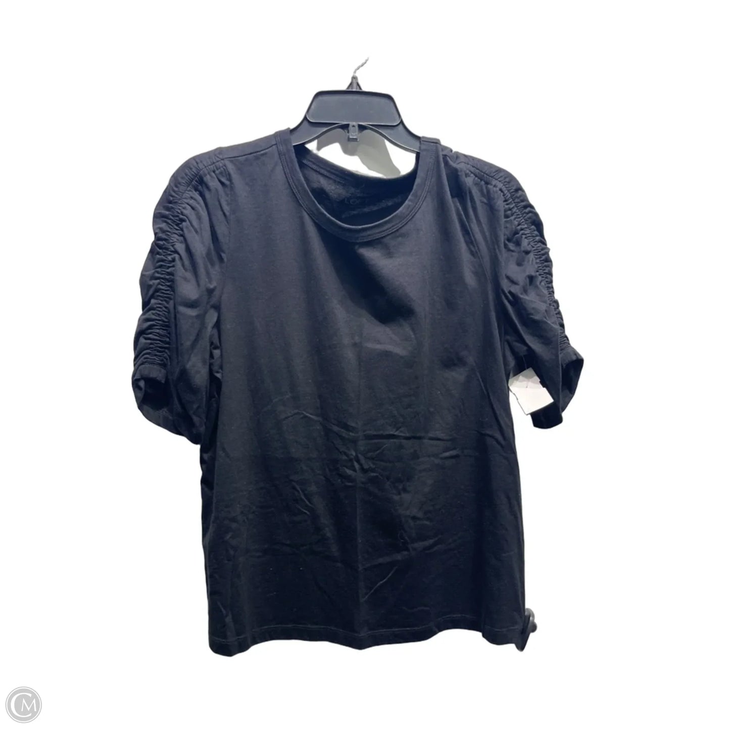 Top Short Sleeve By Loft In Black, Size: L