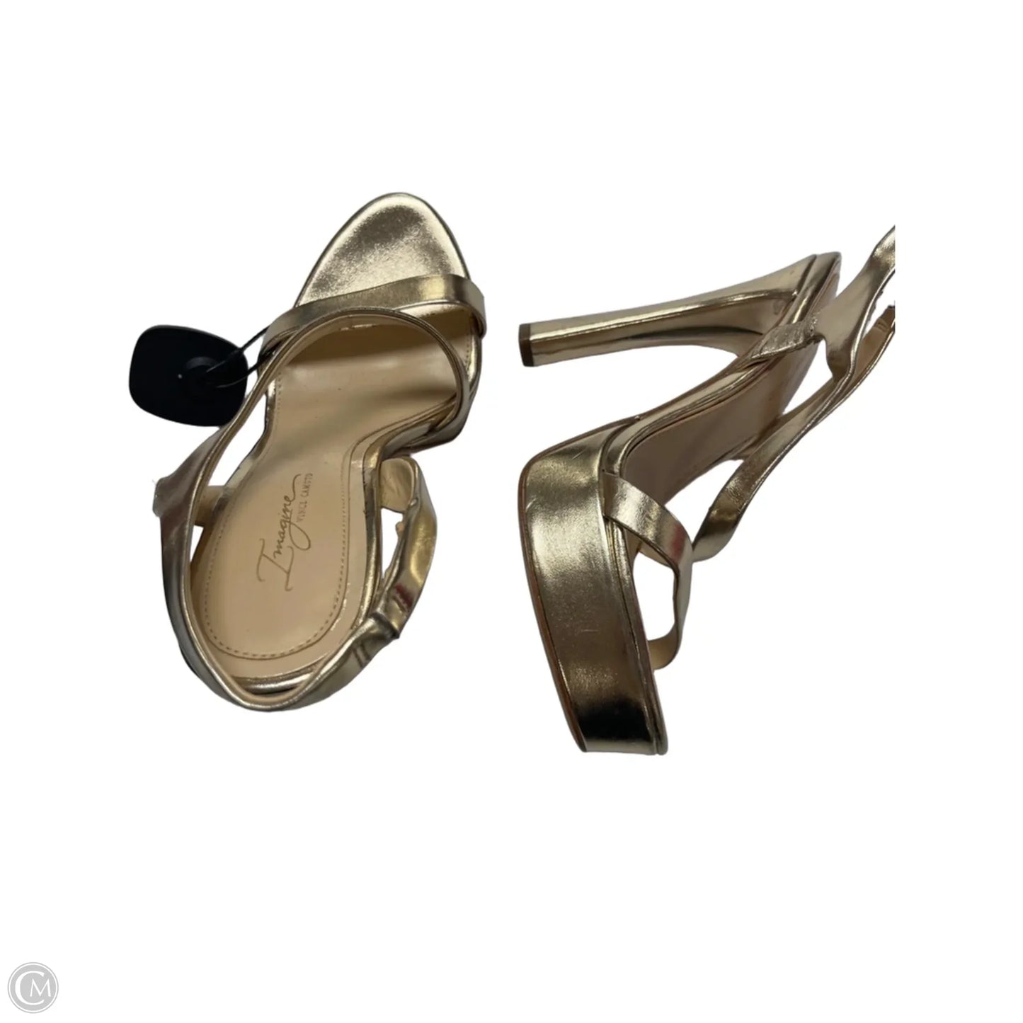 Sandals Heels Stiletto By Vince Camuto In Gold, Size: 7
