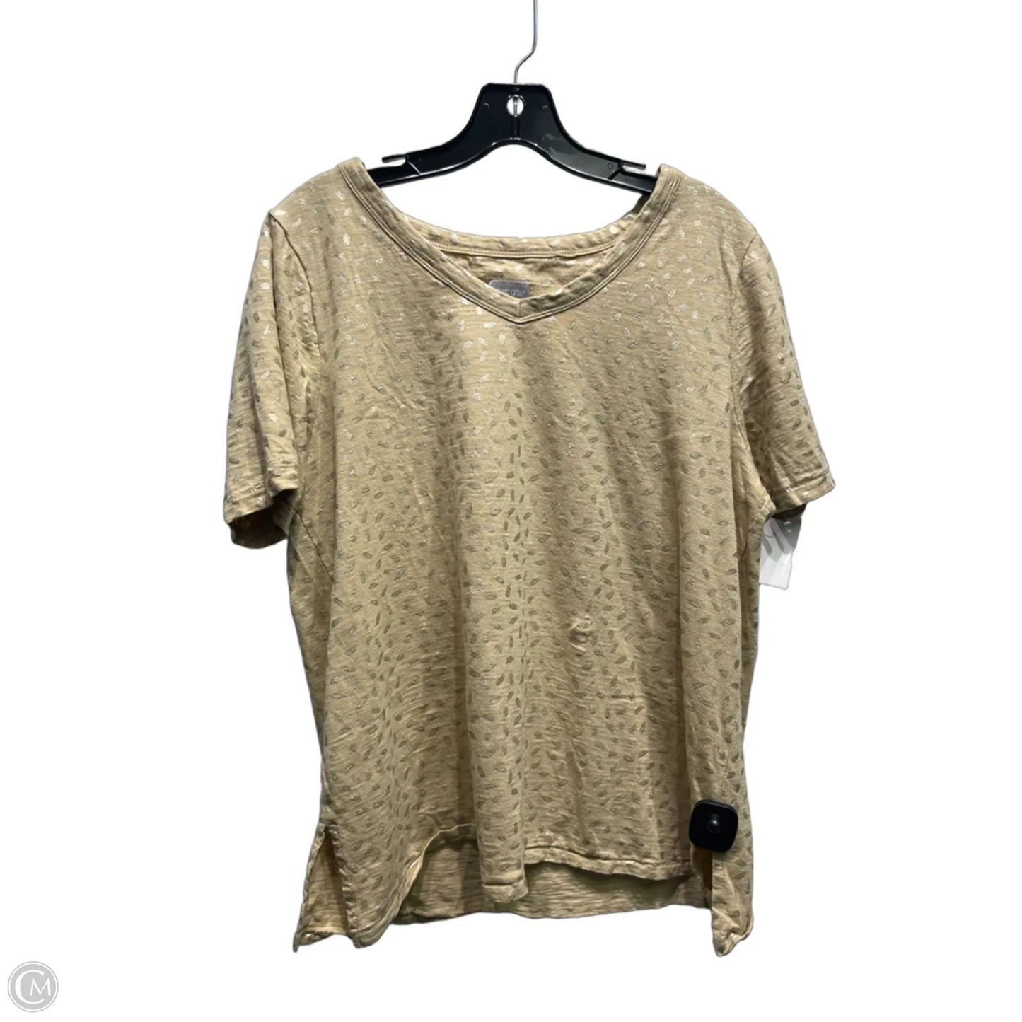Top Short Sleeve By Chicos In Tan, Size: L