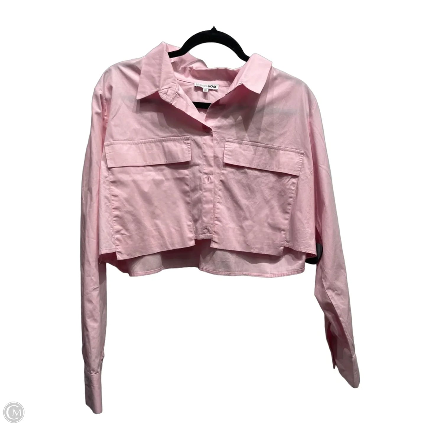 Top Long Sleeve By Fashion Nova In Pink, Size: 1x