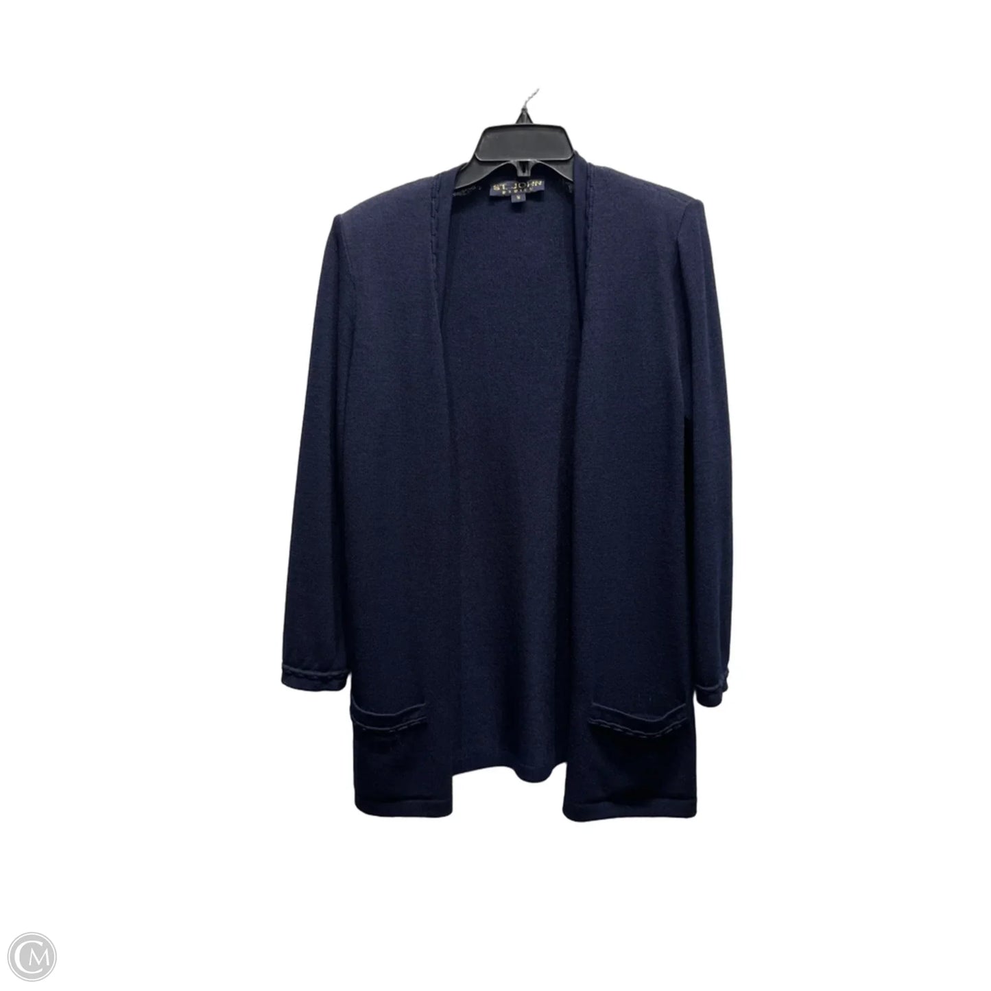 Sweater Cardigan Luxury Designer By St John Collection In Navy, Size: M