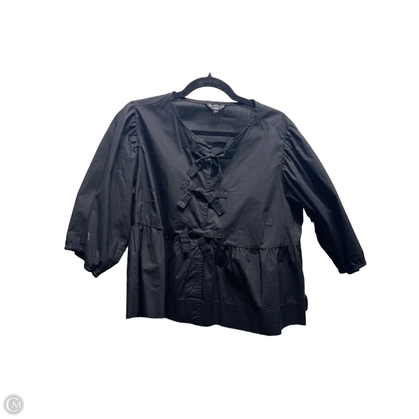 Top Short Sleeve By Velvet Heart In Black, Size: L