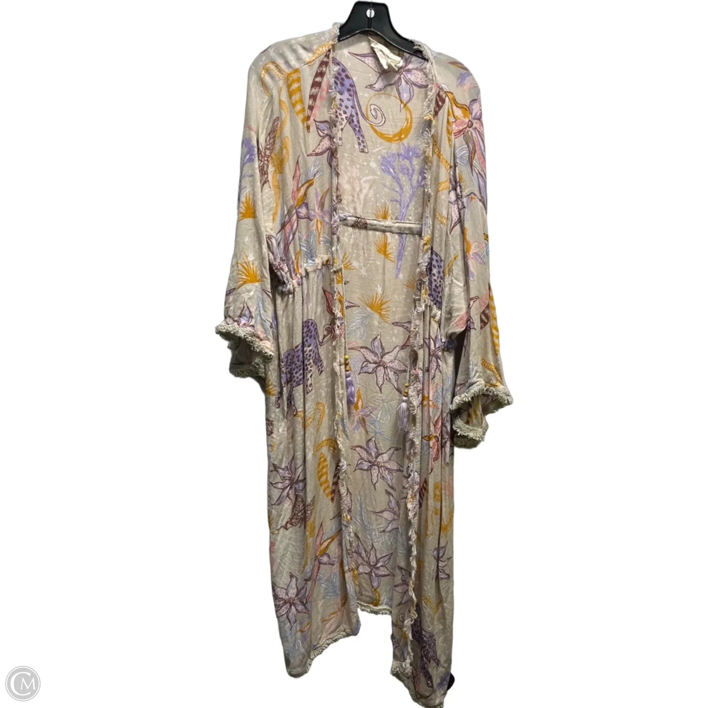 Kimono By Z & L In Purple & Tan, Size: Osfm