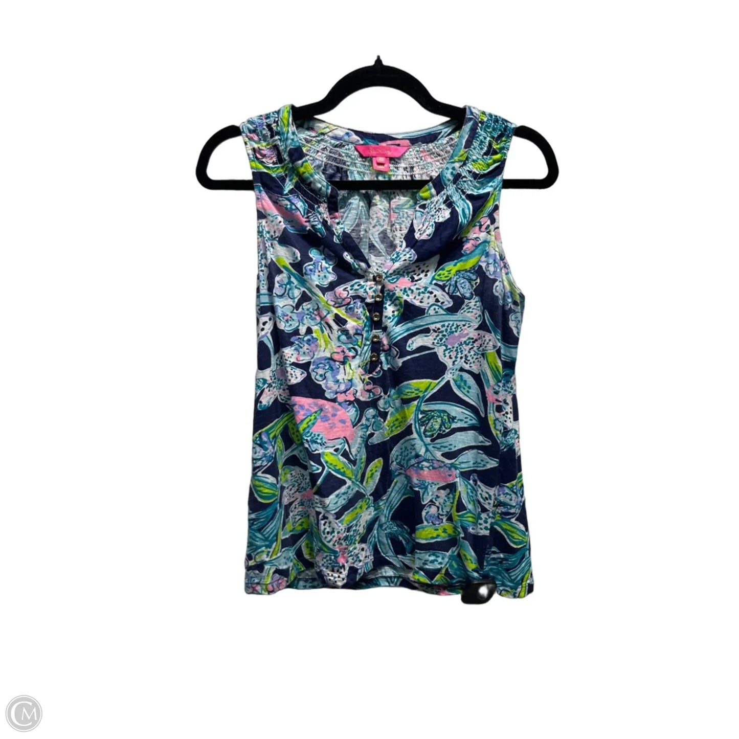 Top Sleeveless By Lilly Pulitzer In Blue & Green, Size: Xs