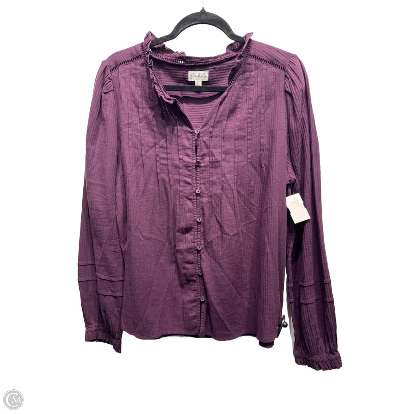 Top Long Sleeve By Wonderly In Purple, Size: L