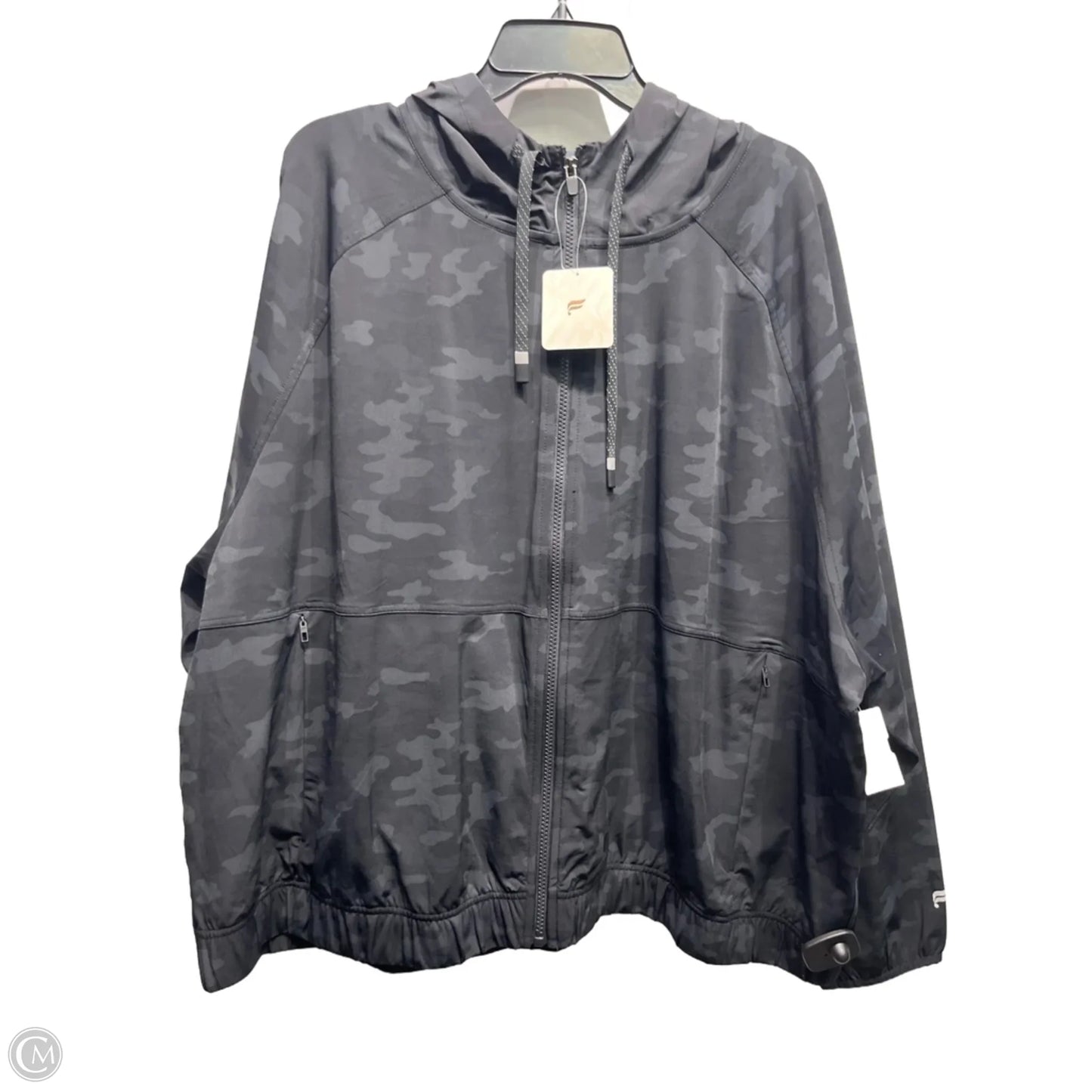 Athletic Jacket By Fabletics In Black & Grey, Size: 3x