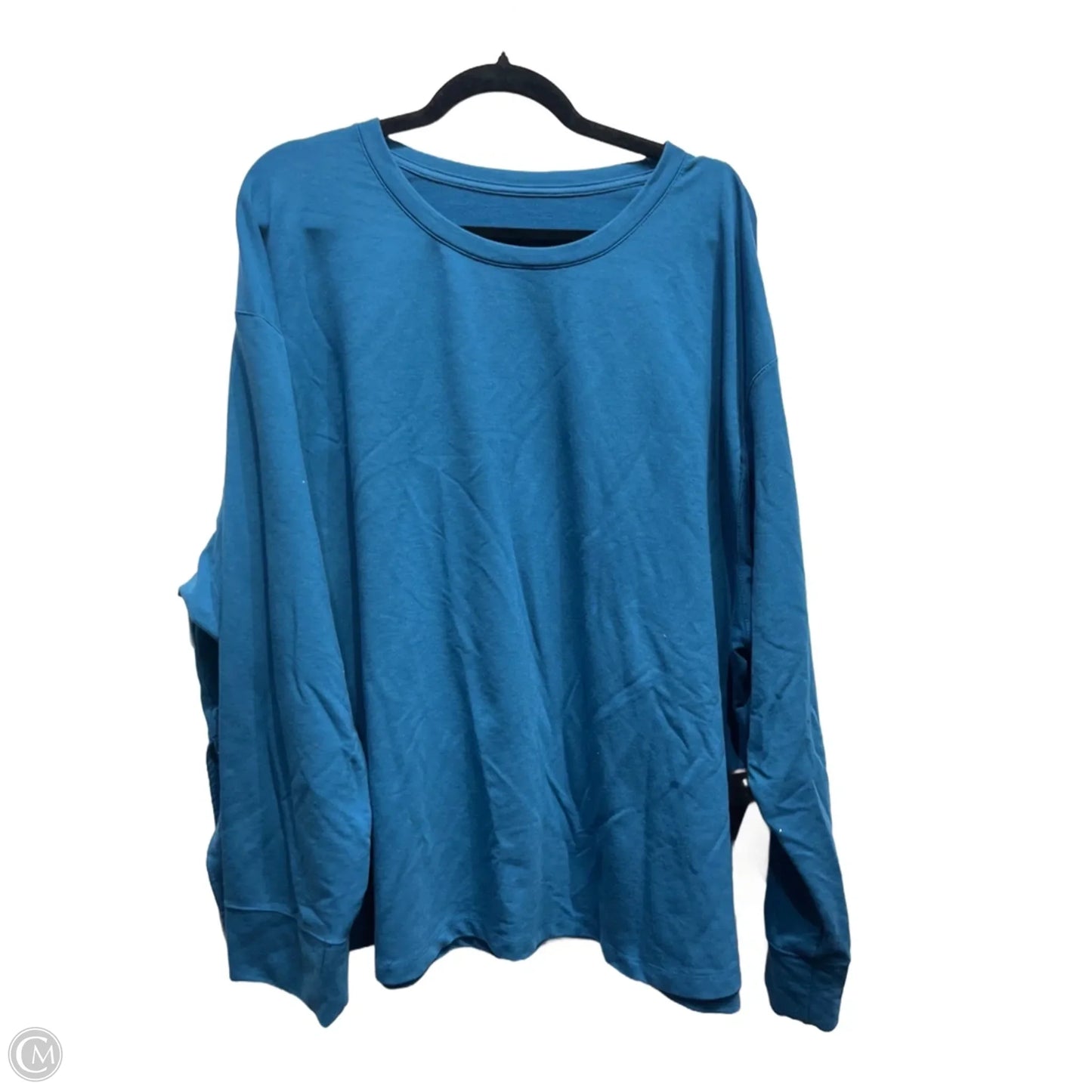 Athletic Top Long Sleeve Collar By Nike Apparel In Teal, Size: 3x