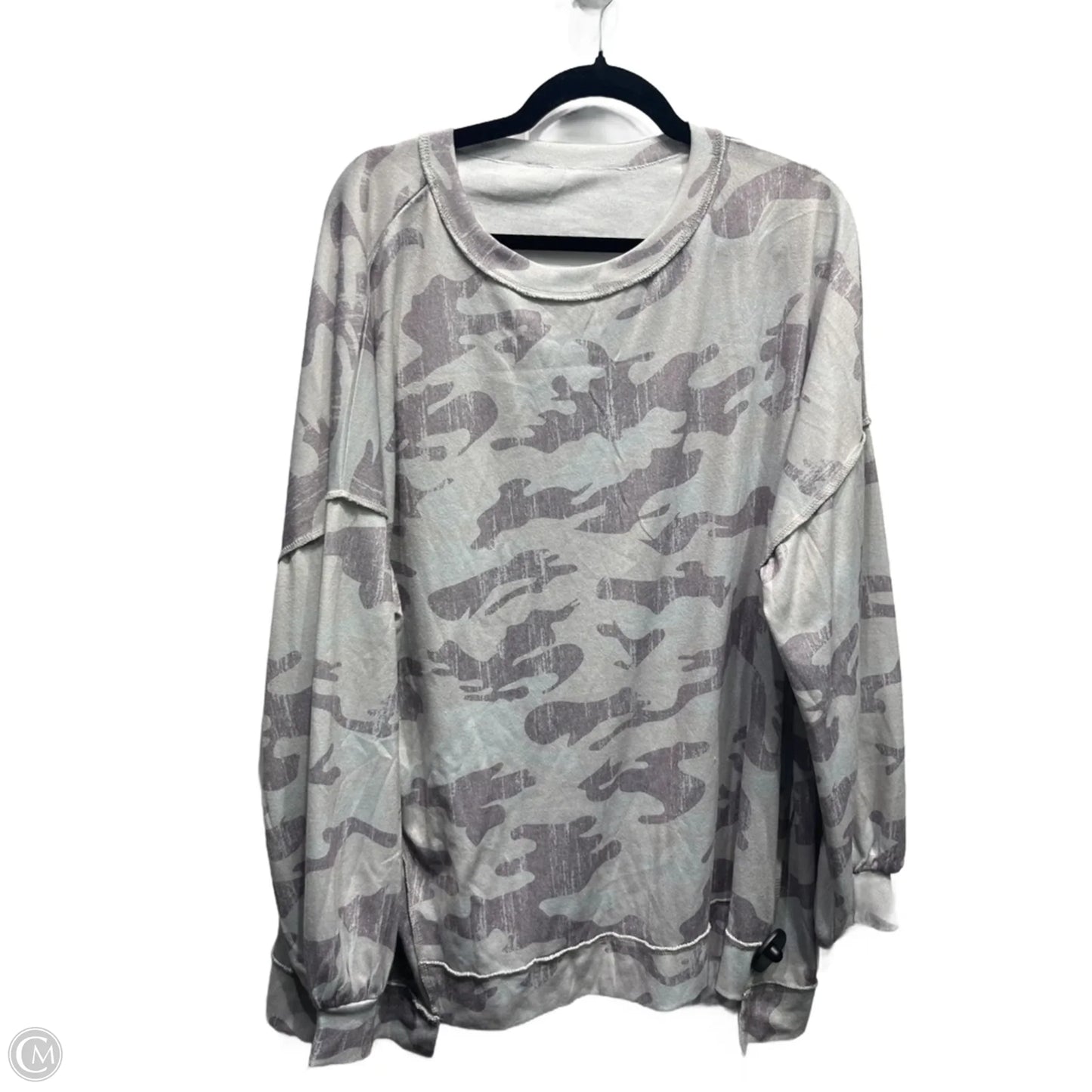 Top Short Sleeve By Clothes Mentor In Grey, Size: Xxl