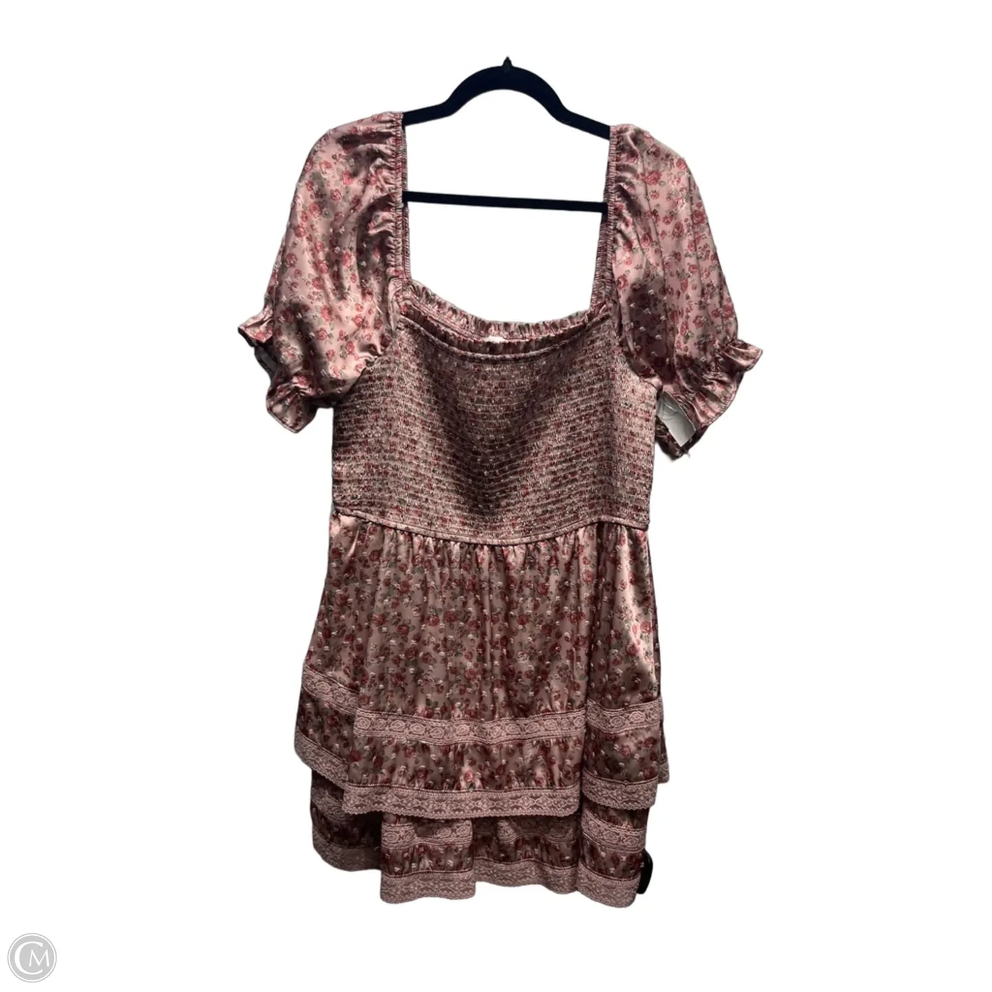 Dress Casual Short By Arula In Green & Pink, Size: Xl
