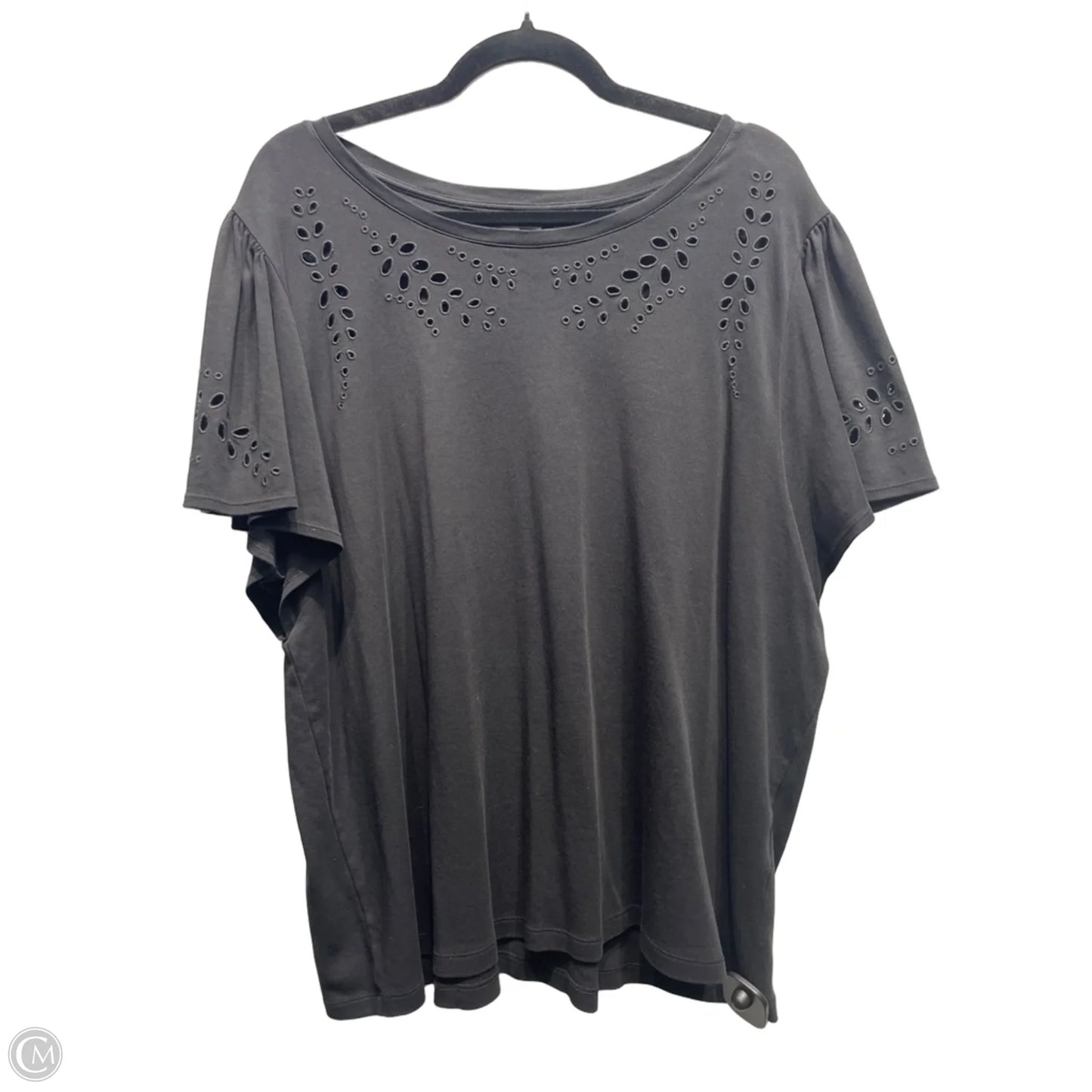 Top Short Sleeve By Chicos In Black, Size: Xxl