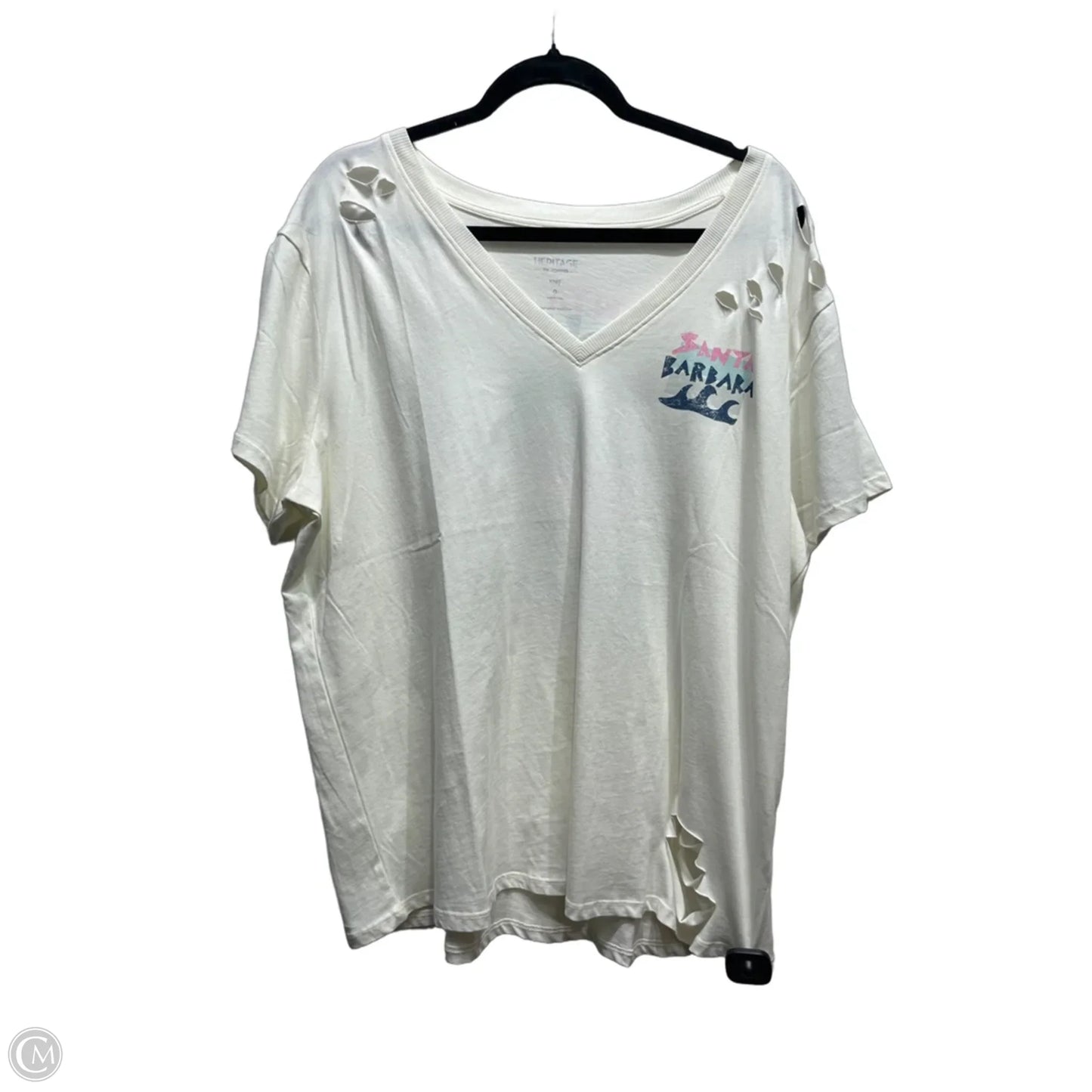 Top Short Sleeve By Torrid In White, Size: L